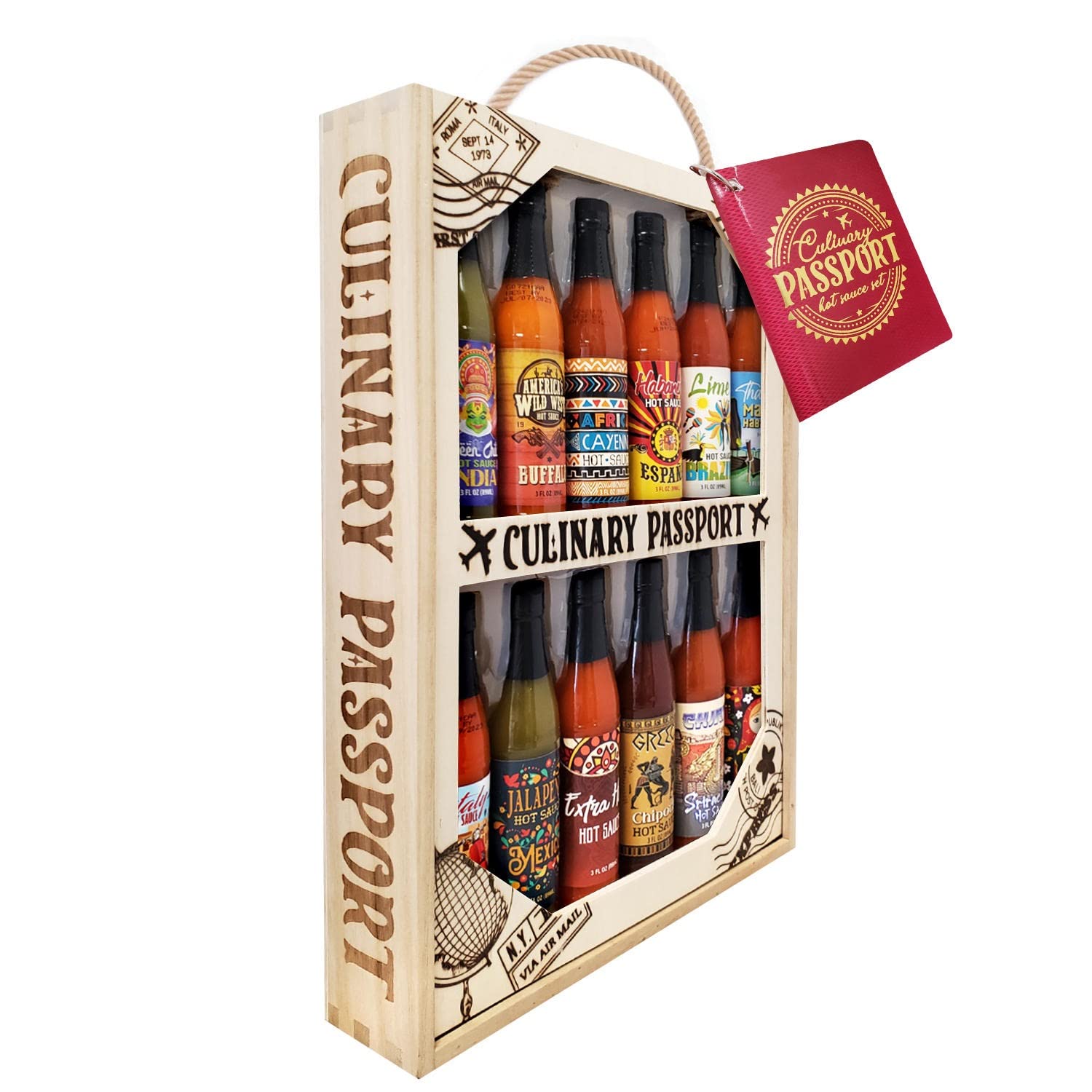 Hot Sauce Variety Pack - Culinary Passport Collection (12 Bottles, 36oz Total) | Gourmet Spicy Sauces for Tacos, Wings & BBQ | Perfect for Home Cooking & Gifts