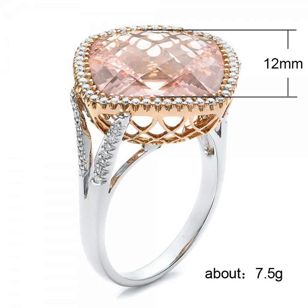 Elegant Champagne Cushion Cut Cubic Zirconia CZ Engagement Ring for Women - Sterling Silver Size 10 - Perfect for Cocktail Parties, Anniversaries & Special Occasions