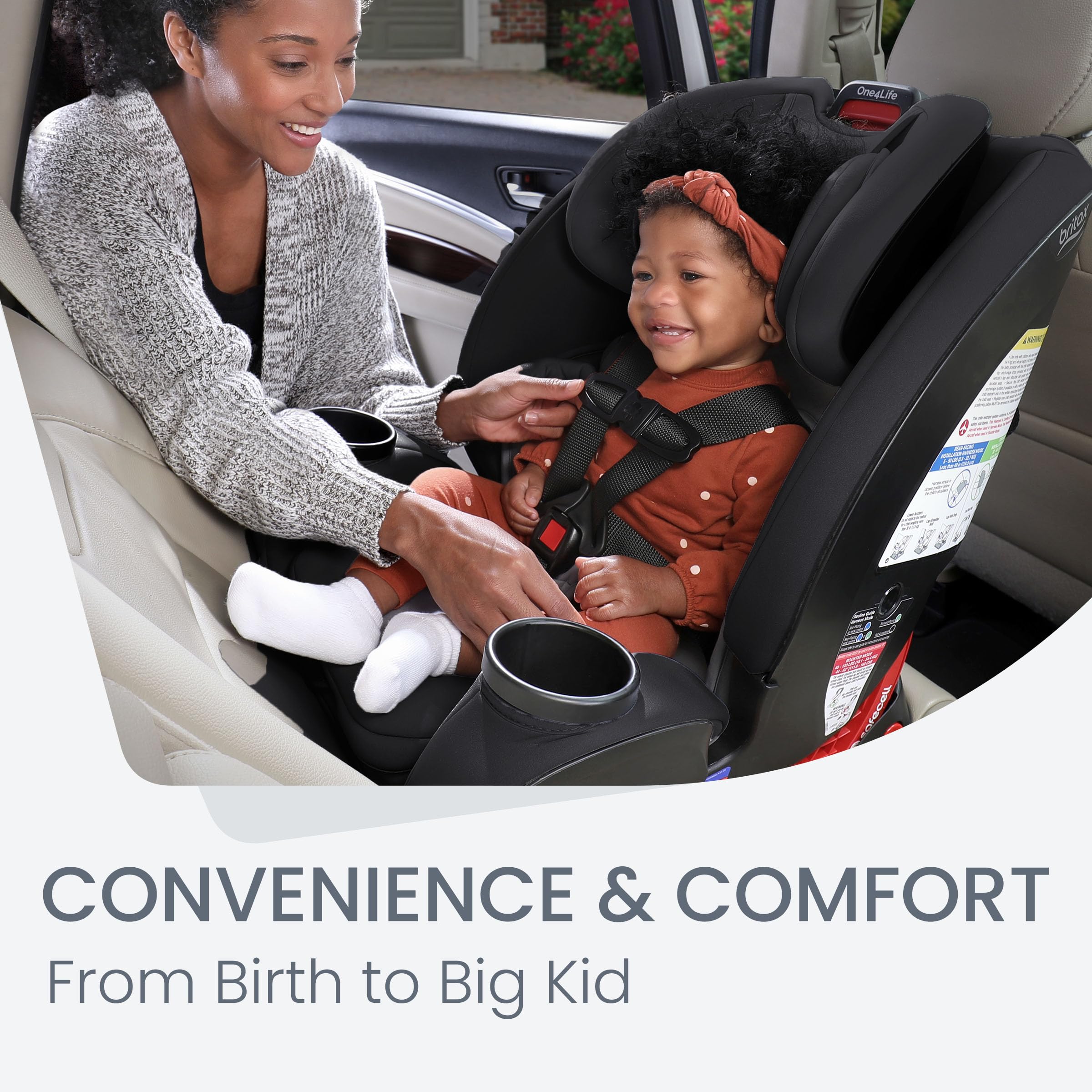Britax One4Life ClickTight All-in-One Convertible Car Seat for Infants to Big Kids | Eclipse Black | Safe & Comfortable for Travel, School & Family Road Trips