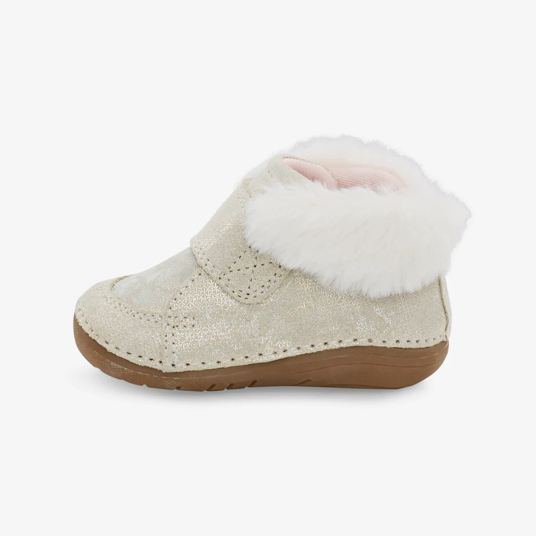Stride Rite Champagne Mateo Soft Motion Baby Boots - Comfortable First Walking Shoes for Infants & Toddlers - Perfect for Indoor Play, Outdoor Adventures & Special Occasions