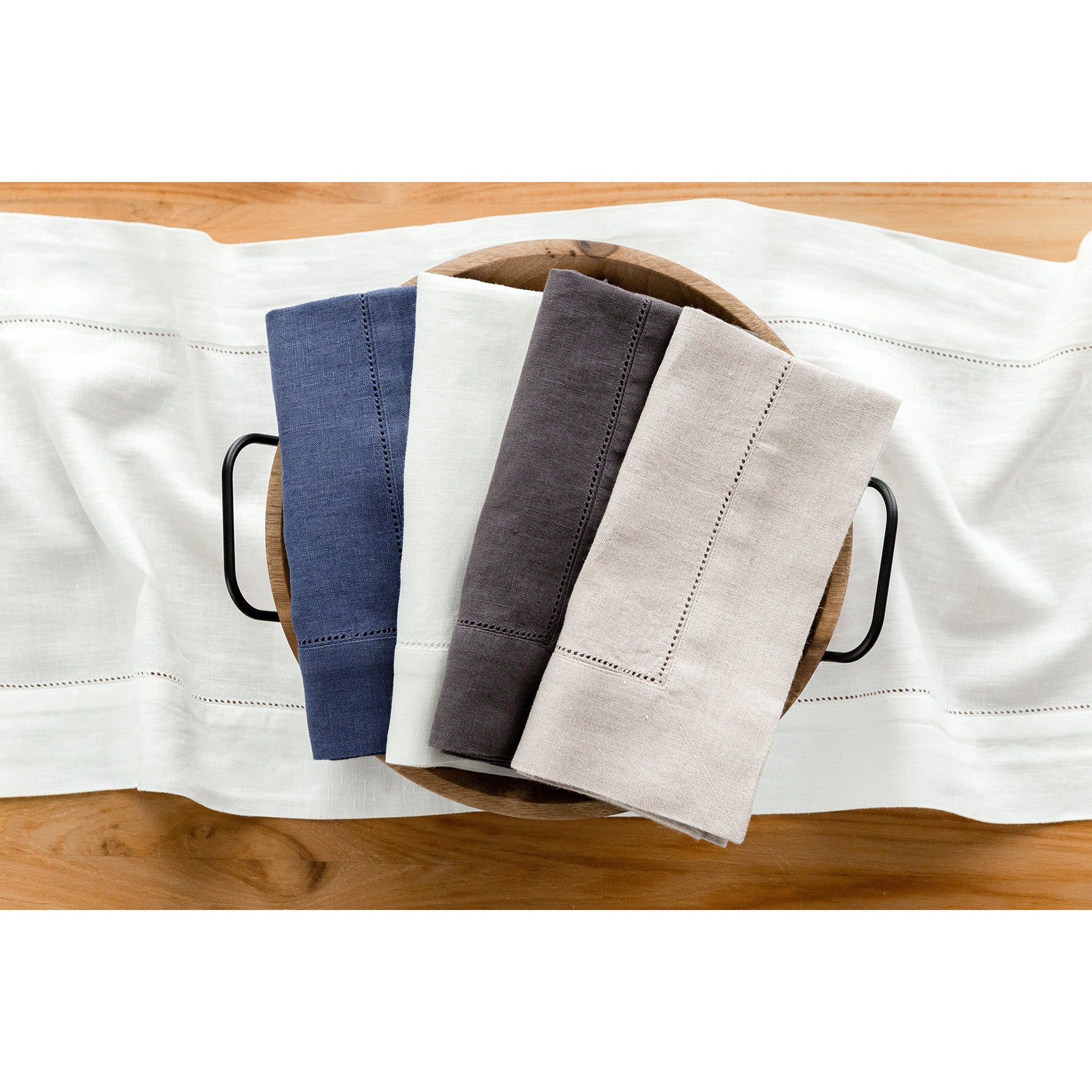 Premium Heavyweight Hemstitch Table Runner - Elegant Dining Decor for Weddings, Holidays & Formal Events - 100% Cotton Linen Tablecloth Accessory