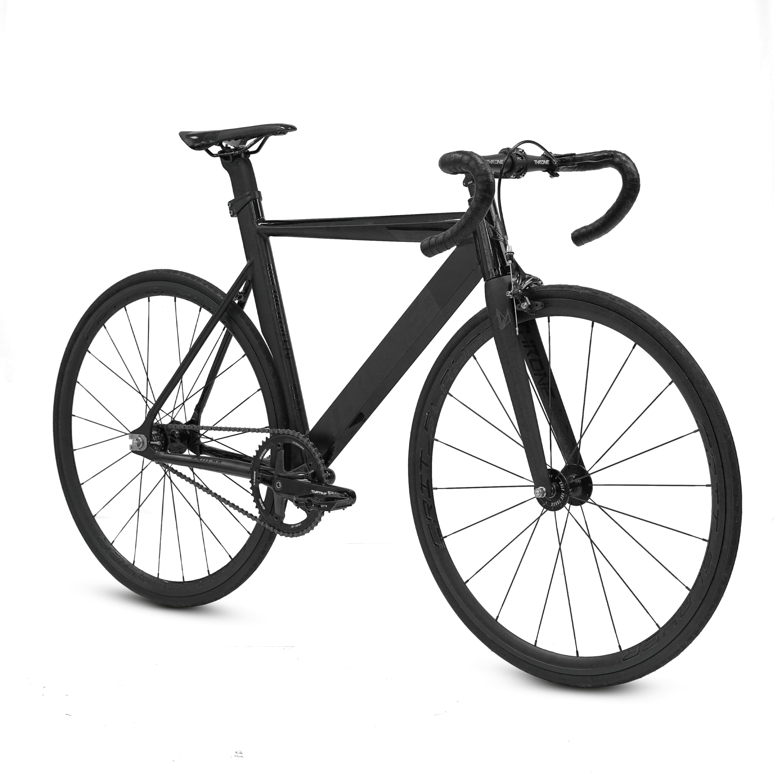 Throne Cycles TRKLRD 6061 Alloy Frame Single Speed Fixie Bike - Carbon Alloy Fork, Tapered Headset | Perfect for Urban Commuting & Track Racing