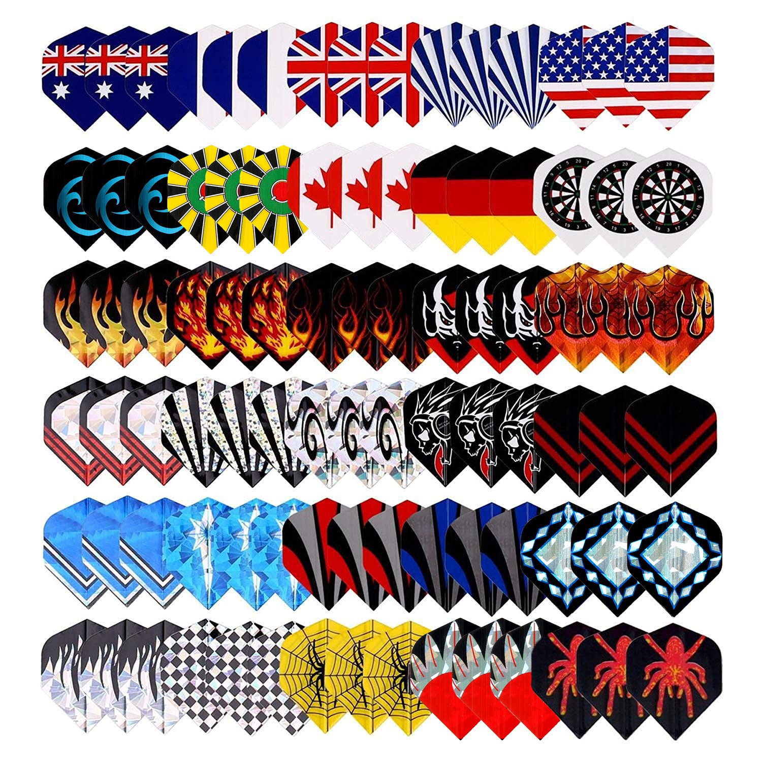 Premium 30 Sets (90 Pcs) Tezoro Standard Dart Flights - Durable Replacement Dart Accessories with Vibrant Designs for Professional & Casual Play - Perfect for Bars, Game Rooms & Home Entertainment