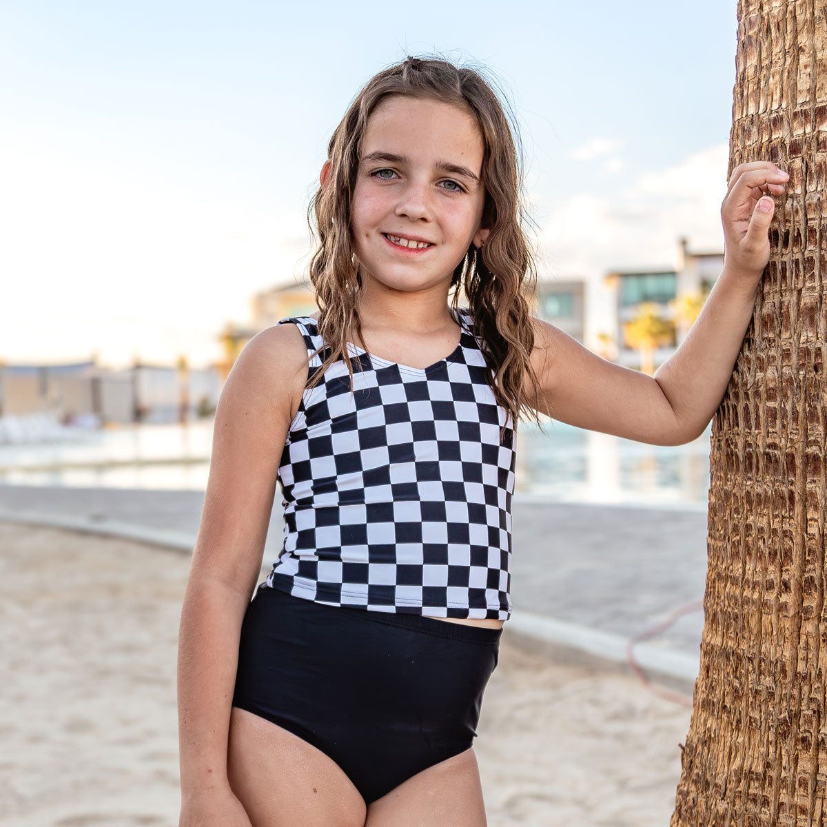 Girls V Neck Tankini Top - Comfortable Swimwear for Kids - Perfect for Beach, Pool & Summer Activities