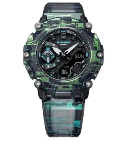Casio G-Shock GA2200NN-1A Iridescent Digital Watch with Blazing Translucent Resin Band - Durable Waterproof Sports & Outdoor Adventure Watch for Men