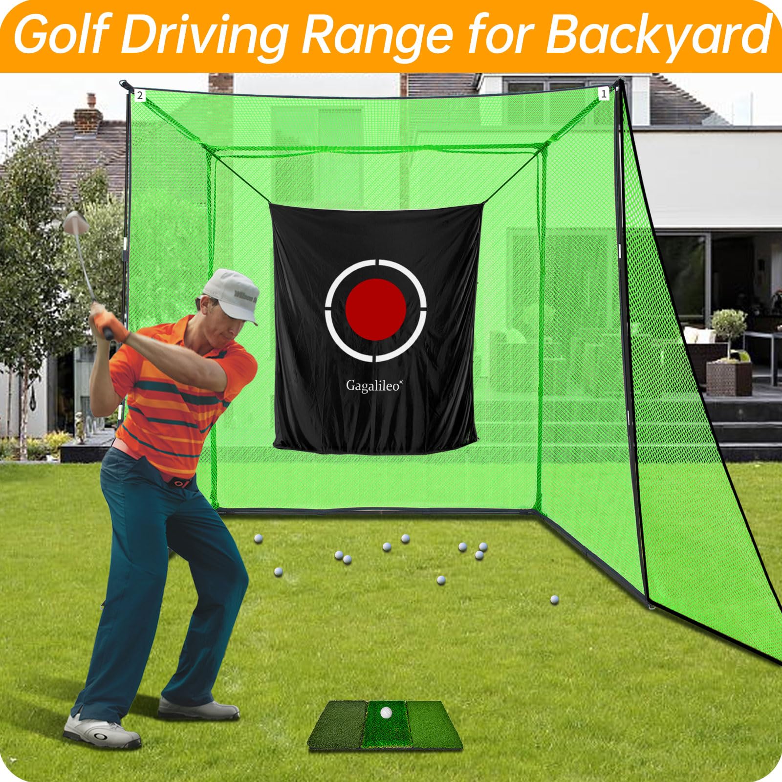 Premium Heavy Duty Golf Practice Hitting Net - Backyard & Indoor Driving Range with Portable Frame | Perfect for Home Training, Backyard Practice & Indoor Golf Sessions