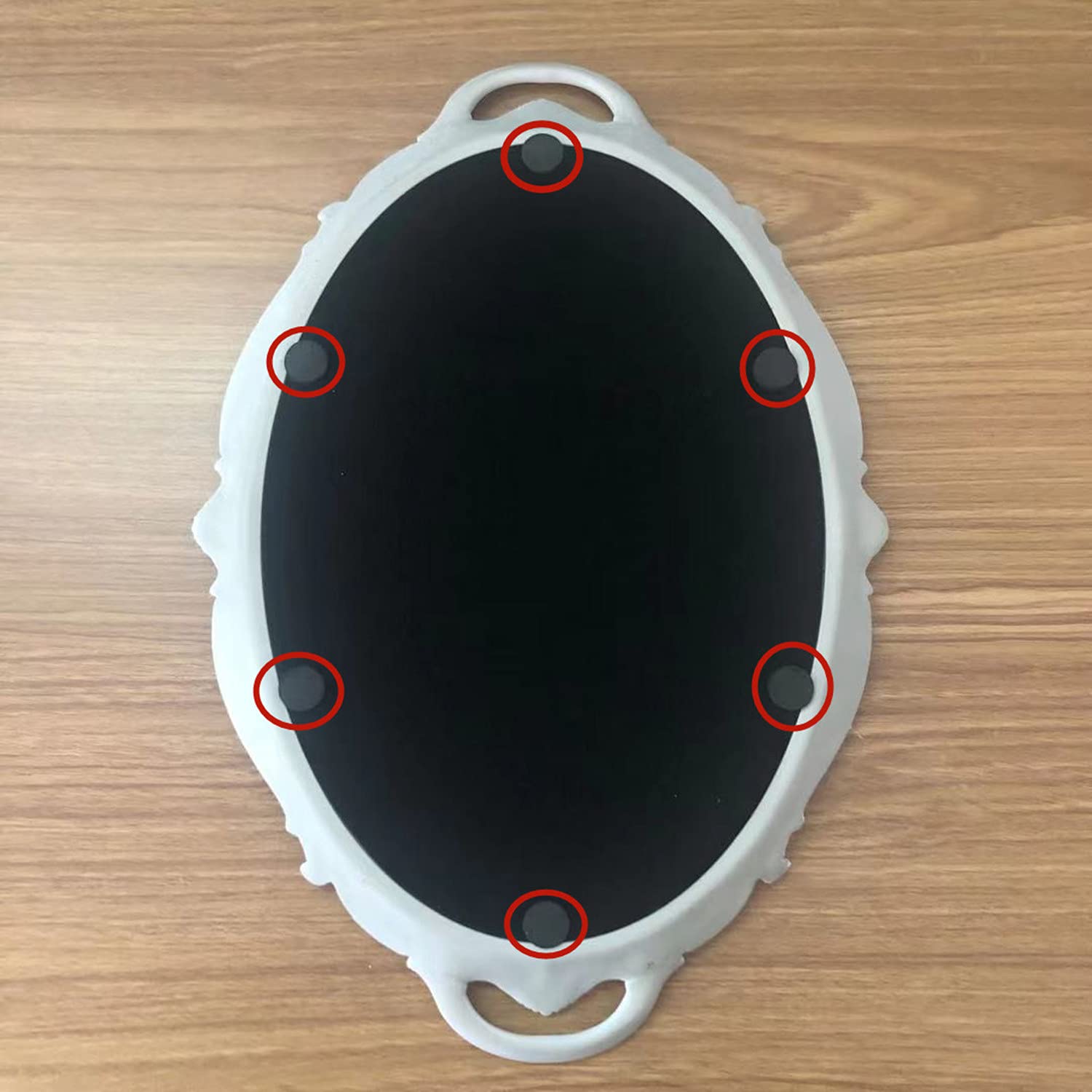 Hamphinee Gold Oval Floral Wall Mirror Tray - 9.8