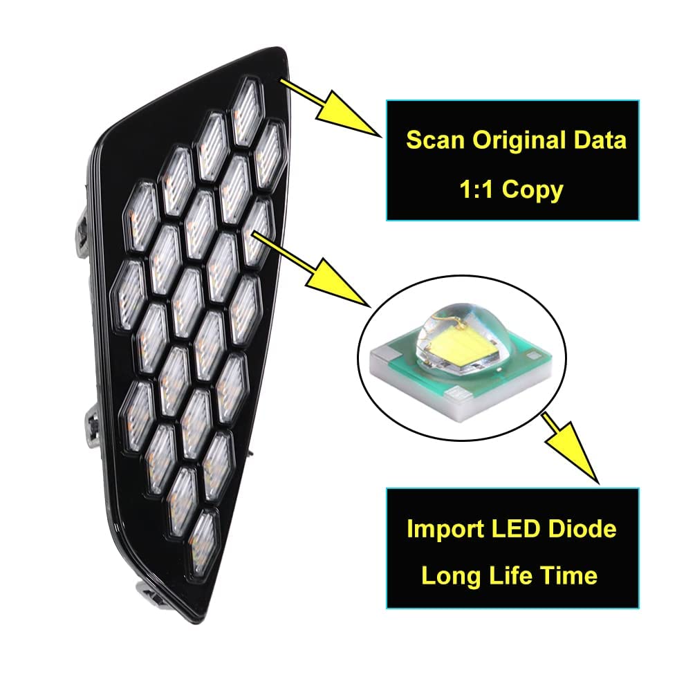 2021-2023 Toyota Sienna XSE LED Daytime Running Lights with Turn Signal - Yellow DRL & Blue Night Lights - Fog Lamp Cover - Upgrade for Better Visibility & Style
