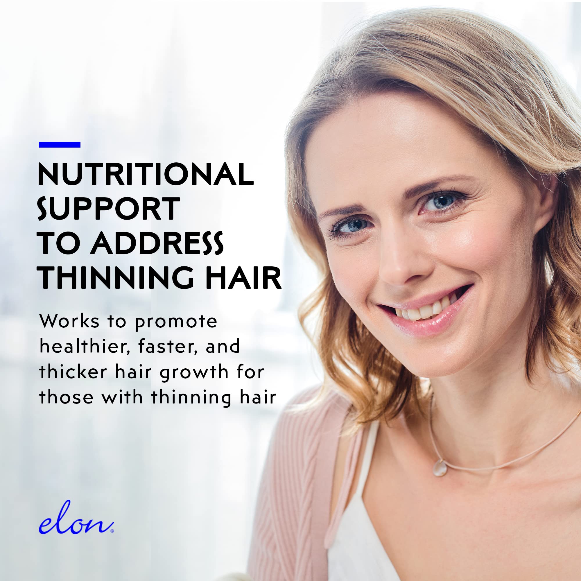 Elon R3 Extra Strength Hair Growth Supplement for Women - 5000mcg Biotin & Collagen Formula for Thicker, Fuller Hair - 60 Capsules (Pack of 2) - Promote Healthy Hair Growth for Daily Hair Care & Styling