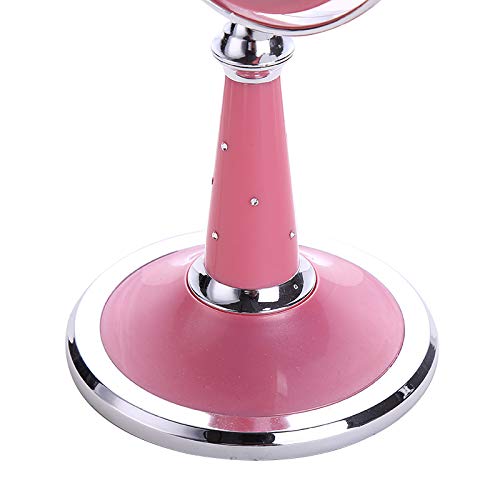 XPXKJ 6-Inch Two-Sided Swivel Vanity Makeup Mirror with 3X Magnification & Diamond Design - Perfect for Dressing Table, Bathroom, and Travel (Pink)