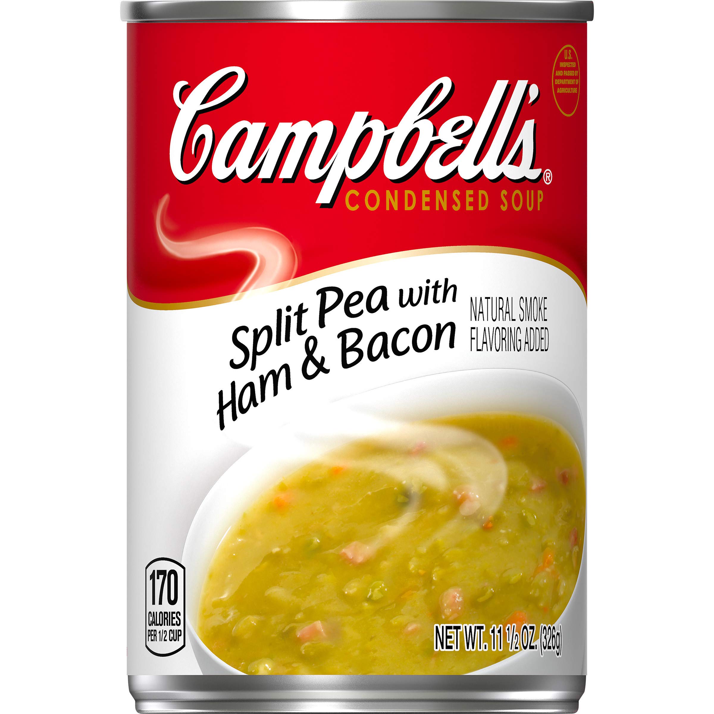 Campbell's Condensed Split Pea with Ham Soup - 11.5 Ounce Cans (Pack of 12) | Hearty & Nutritious Meal for Quick Lunches, Camping Trips & Emergency Food Storage