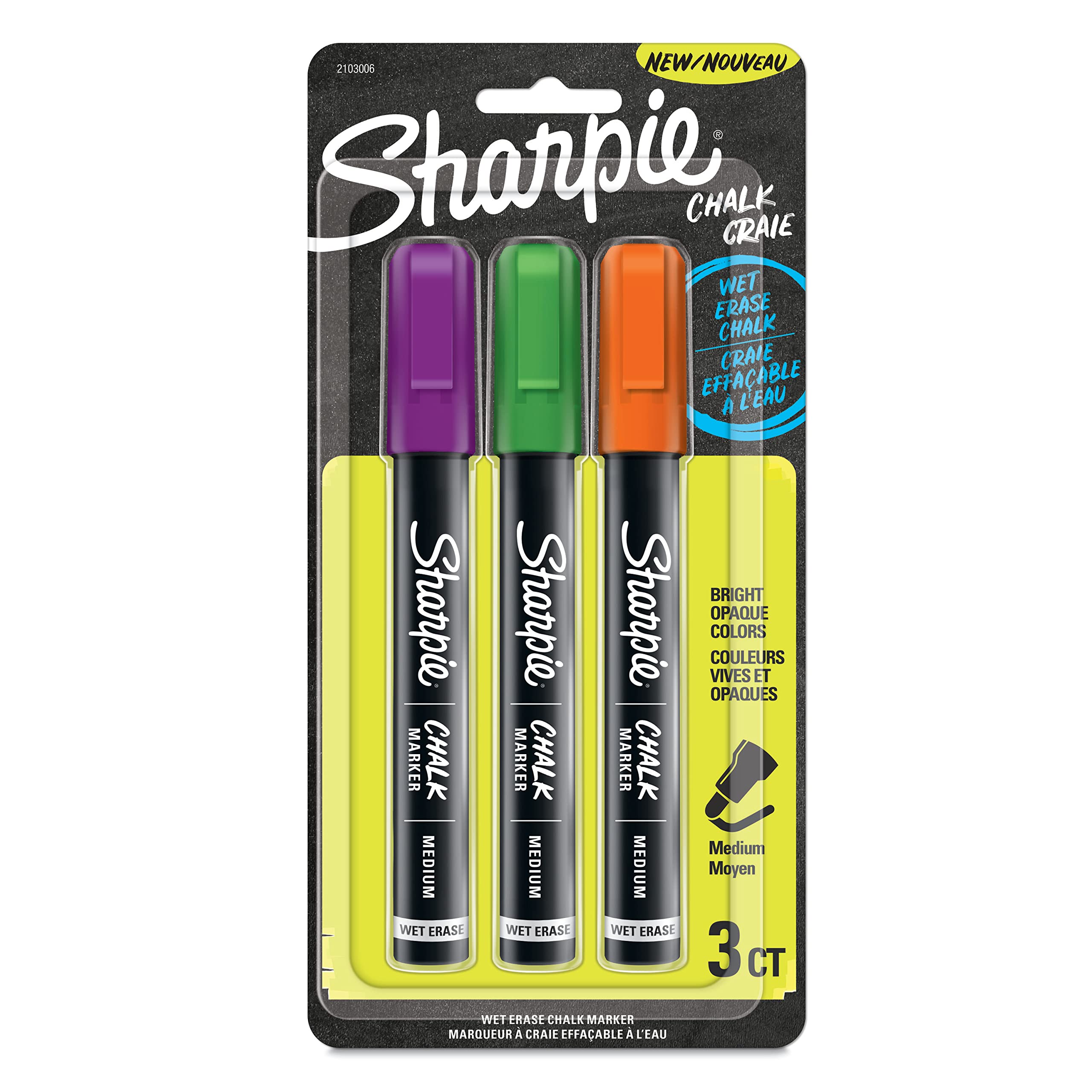 Sharpie Chalk Markers & Wet Erase Markers - 3 Pack Assorted Colors for Whiteboards, Glass, Chalkboards & DIY Crafts
