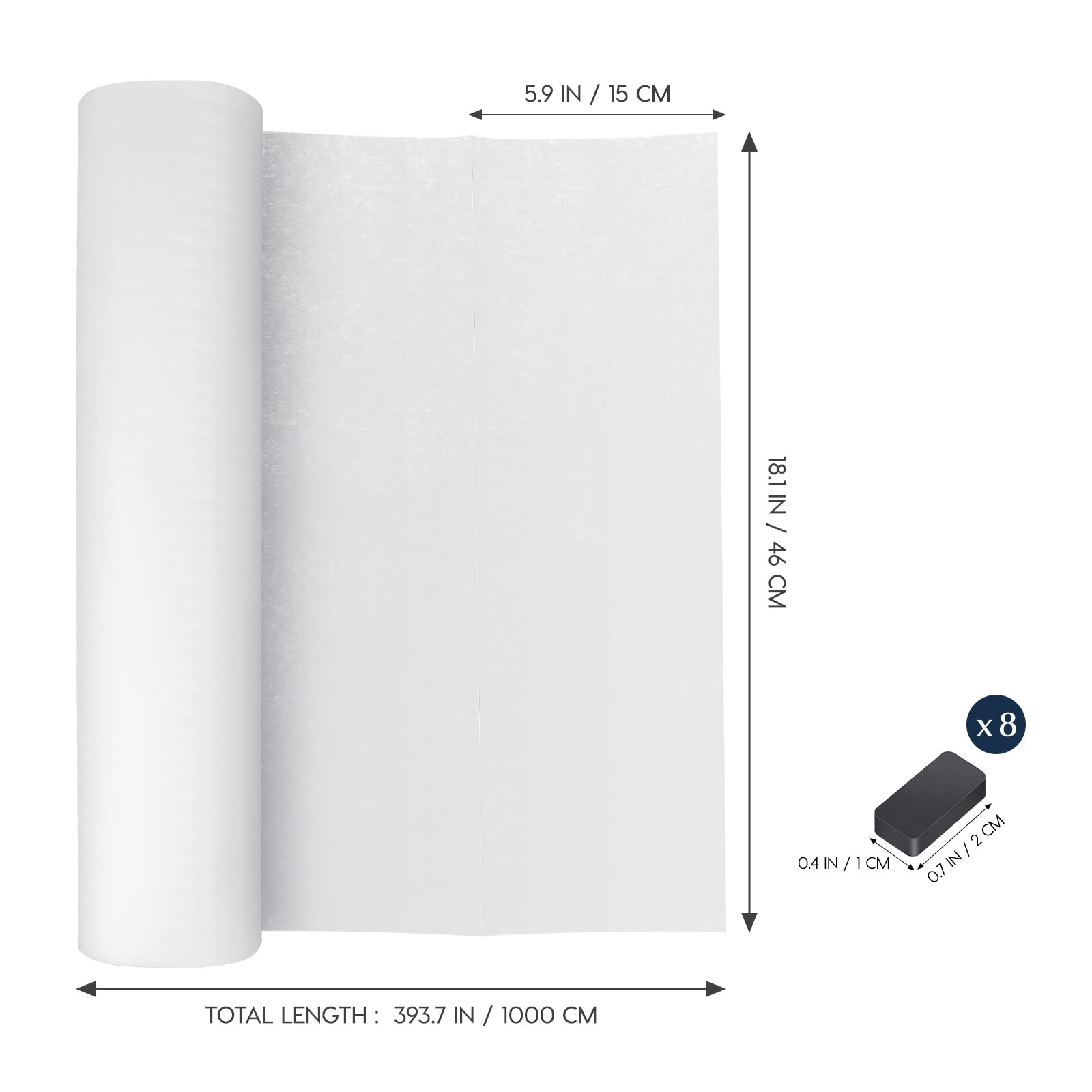 Nonwoven Grease Filter Replacement Sheets - Oil Proof & Anti-Stick Range Hood Filters - 10m Roll for Kitchen Ventilation (White) - Perfect for Range Hoods, Stoves, and Commercial Cooking Areas