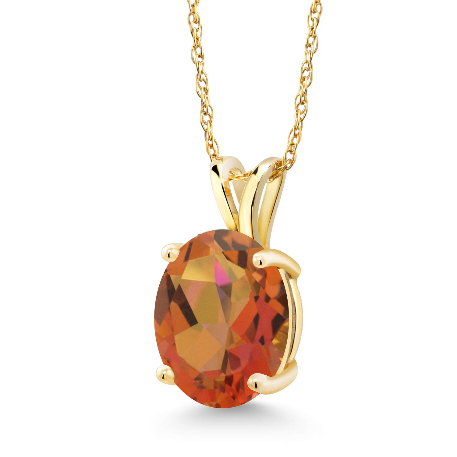 14K Yellow Gold 10X8MM Oval Birthstone Pendant Necklace for Women - 18 Inch Chain | Fine Jewelry Gift for Mom, Wife, Her | Perfect for Birthdays, Anniversaries & Special Occasions