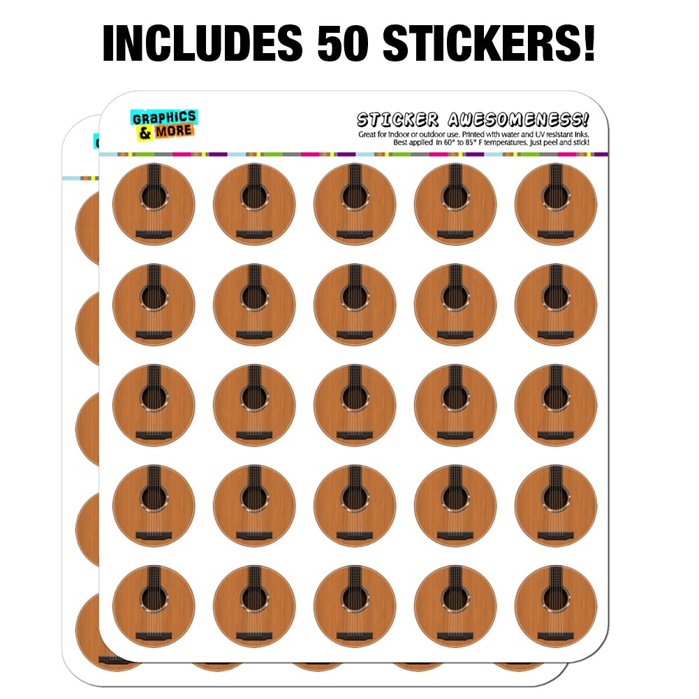 Premium Acoustic Guitar Strings - 1 Inch Planner Stickers for Scrapbooking & Crafting | Clear Adhesive Decals for DIY Projects, Bullet Journals & Gift Wrapping