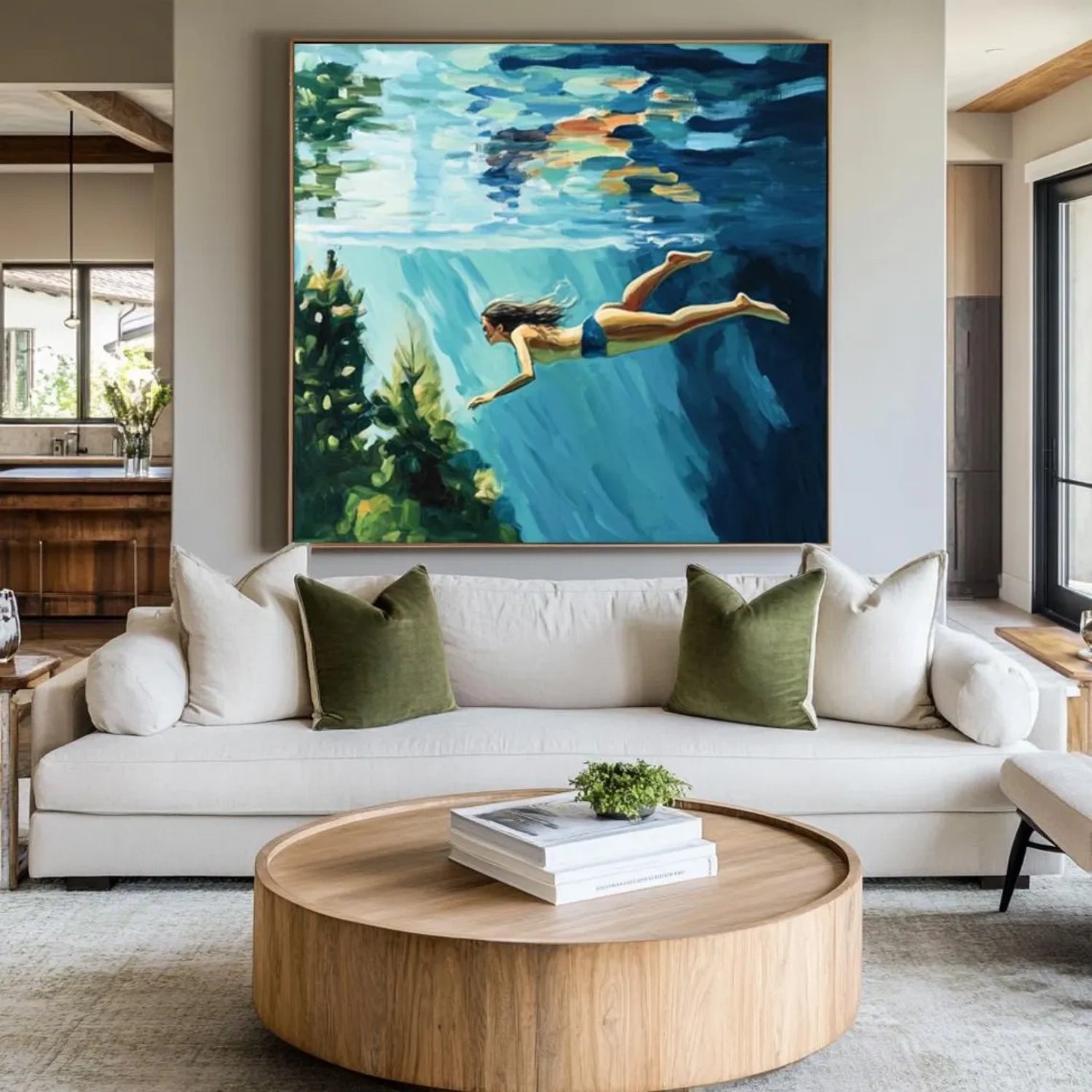 Swimming Sport Canvas Painting #SA011 - High-Quality Wall Art for Home, Office, and Poolside Decor