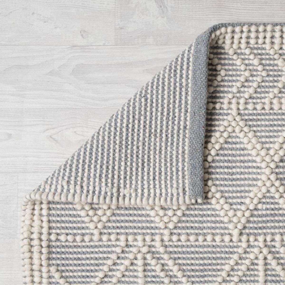 Greta Floor Rug - Natural & Grey Medium Size - Soft & Durable Area Rug for Living Room, Bedroom, or Office Decor
