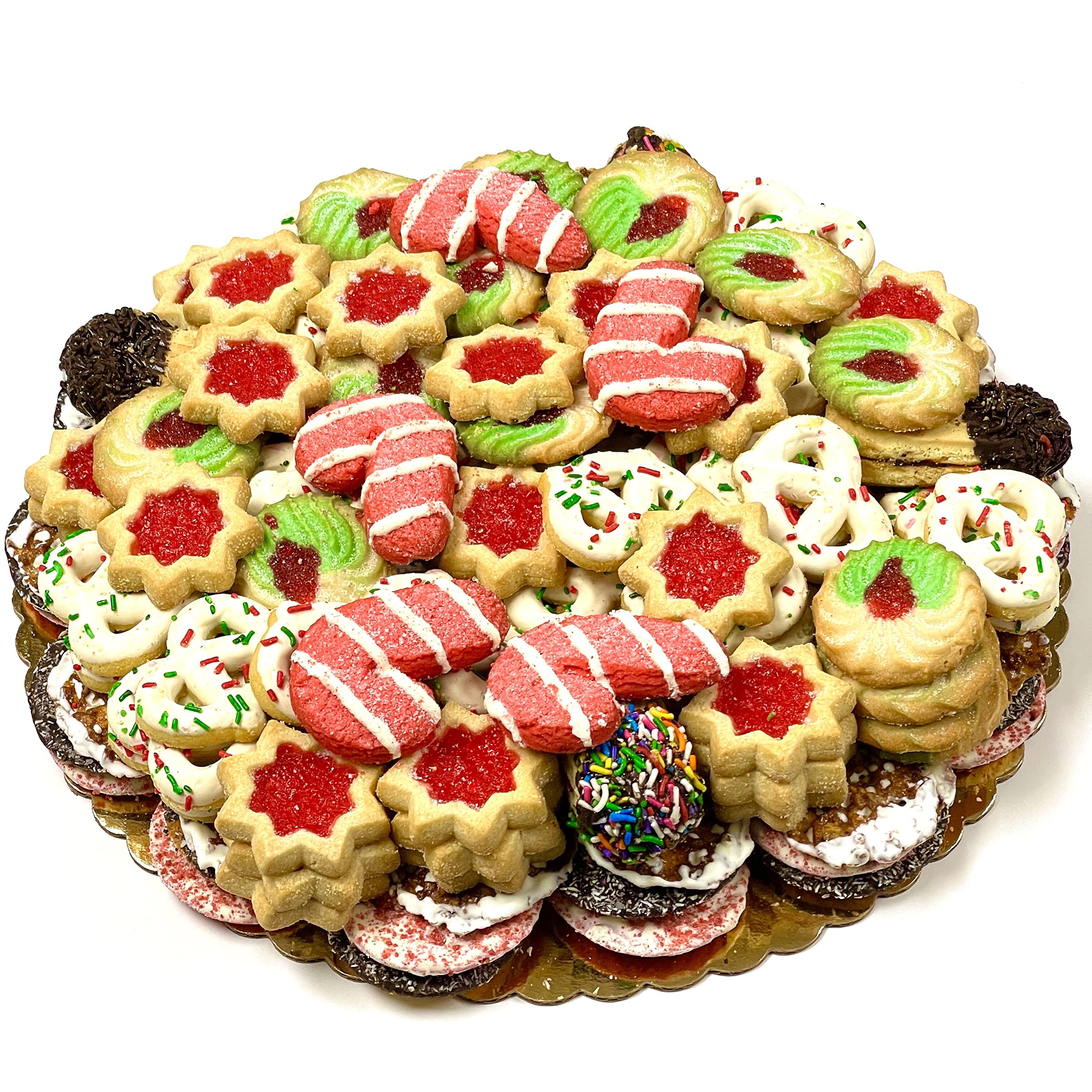 5 lb. Gourmet Christmas Cookies Platter - 125+ Assorted Holiday Cookies for Gifting | Perfect Christmas Gift Basket for Him & Her | Holiday Party, Office Treats & Festive Celebrations