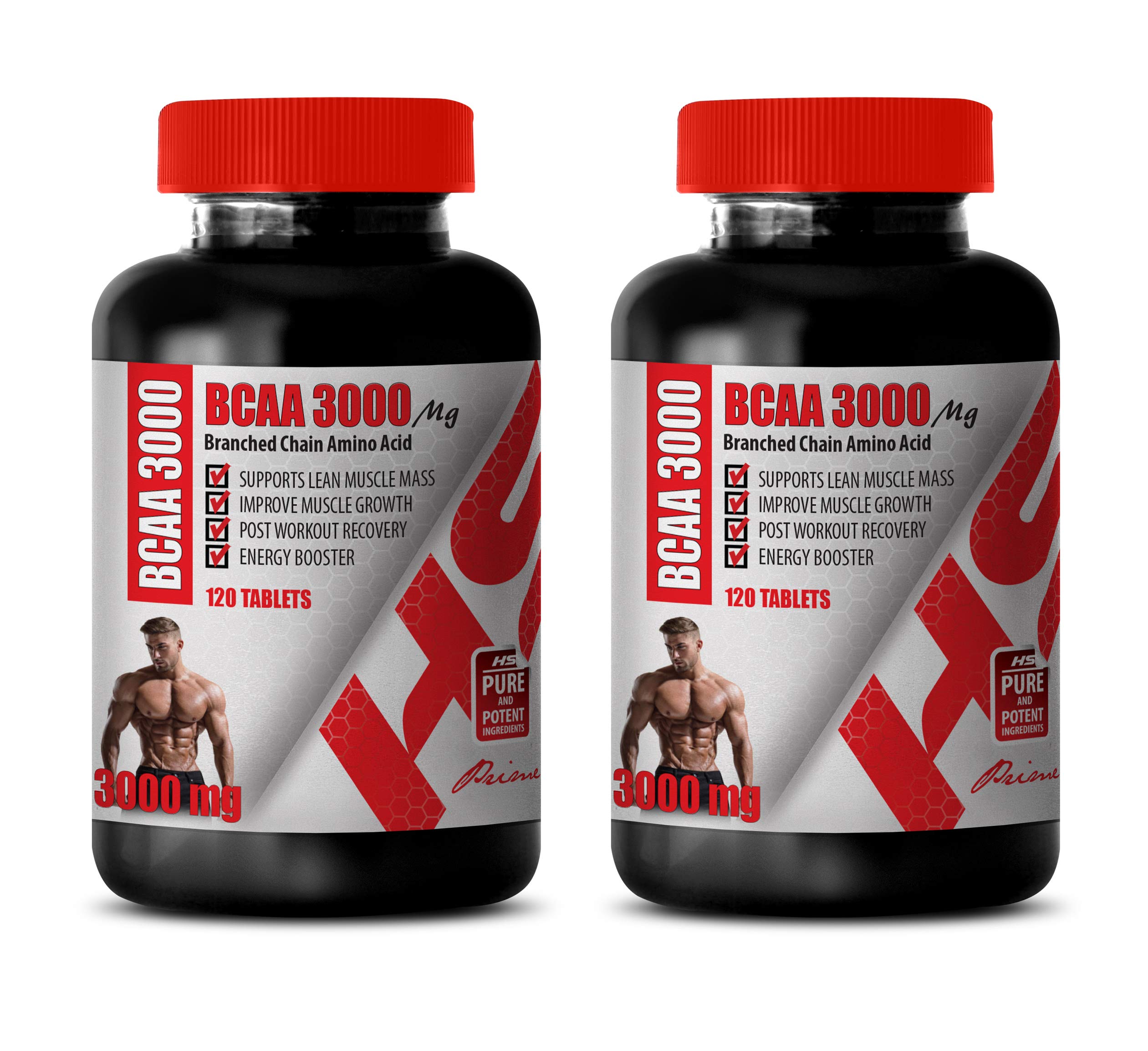 Best Pre Workout Supplement for Muscle Pump & Recovery - 3000MG BCAA with Branched Chain Amino Acids - 240 Tablets (2 Bottles) - Boost Energy & Endurance for Gym, Fitness & Bodybuilding Training