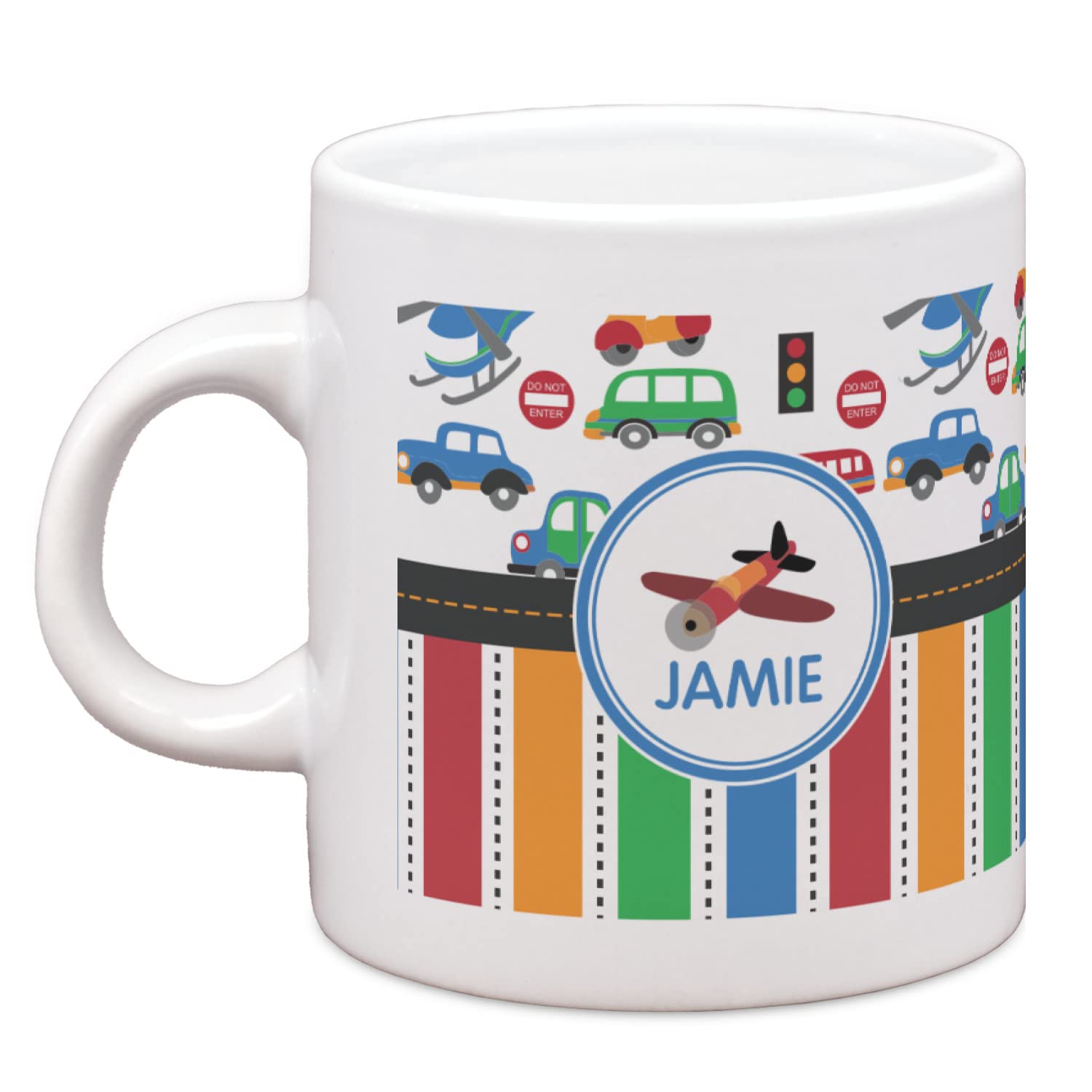 Personalized Striped Single Shot Espresso Cup - Custom Coffee Mug for Home, Office & Gifts - Perfect for Espresso Lovers & Baristas