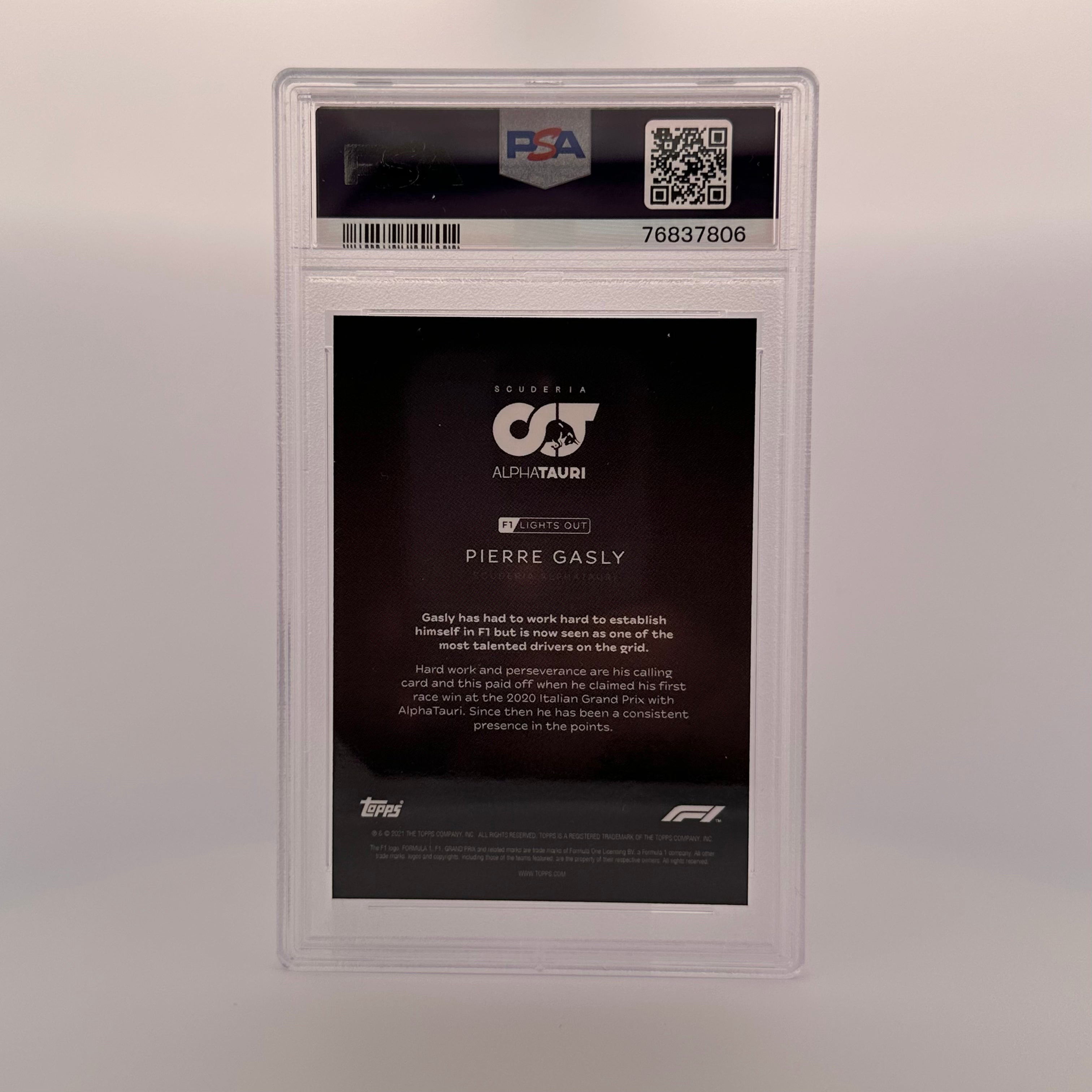 PSA 10 Graded 2008/99 Pierre Gasly Formula 1 Driver's Blue Card - Perfect for Collectors & Racing Fans, Ideal for Display & Investment