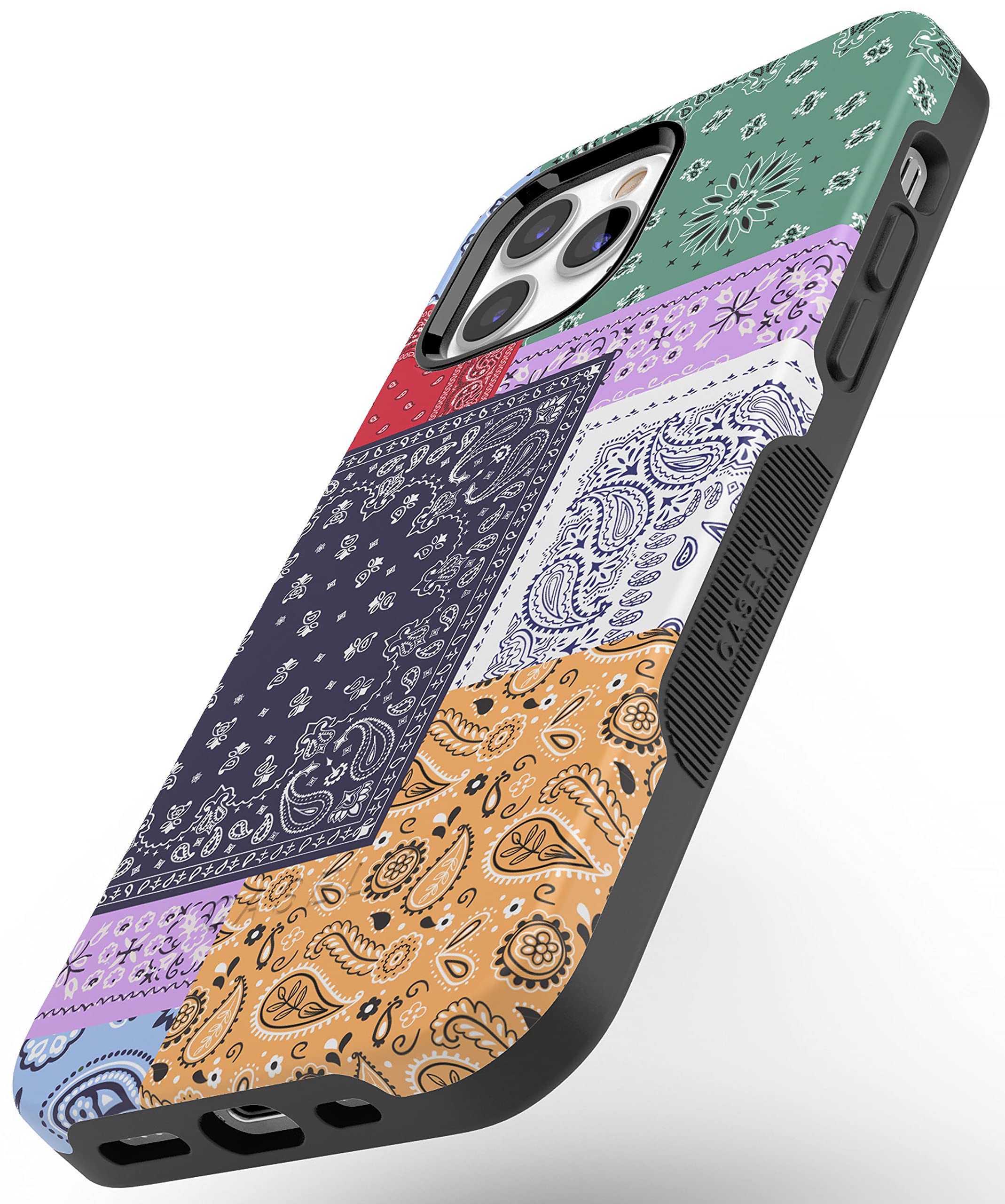 Casely iPhone 11 Pro Max Case - Stylish Patchwork Bandana Design with Swatch It Up Pattern | Protective Phone Cover for Everyday Use, Travel & Fashion Accessories