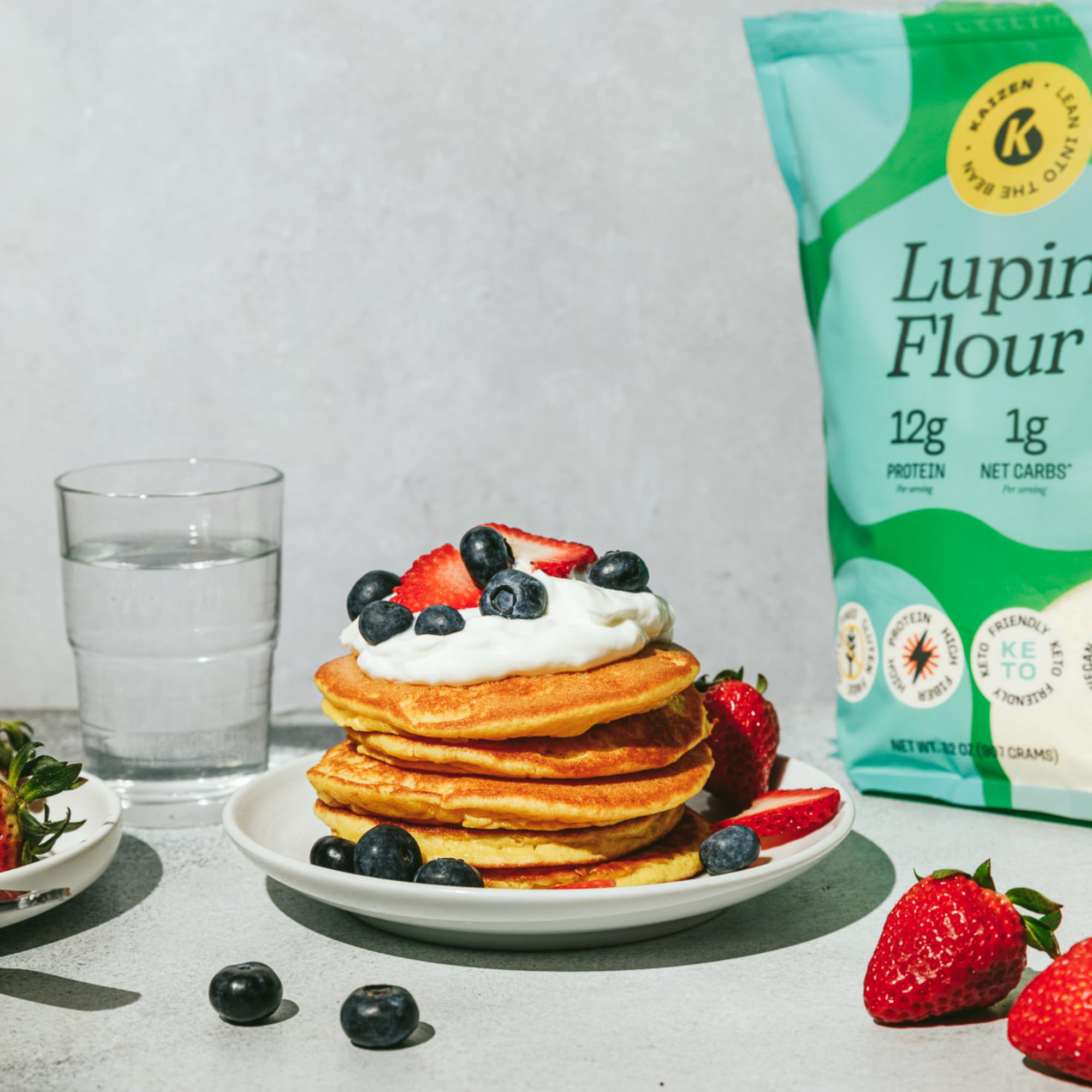 Kaizen Lupin Flour 2lbs - High Protein Low Carb Keto & Gluten Free Lupini Bean Flour - Non GMO Vegan High Fiber Baking Alternative for Bread, Pancakes & Keto Recipes - Perfect for Diabetic & Weight Loss Diets