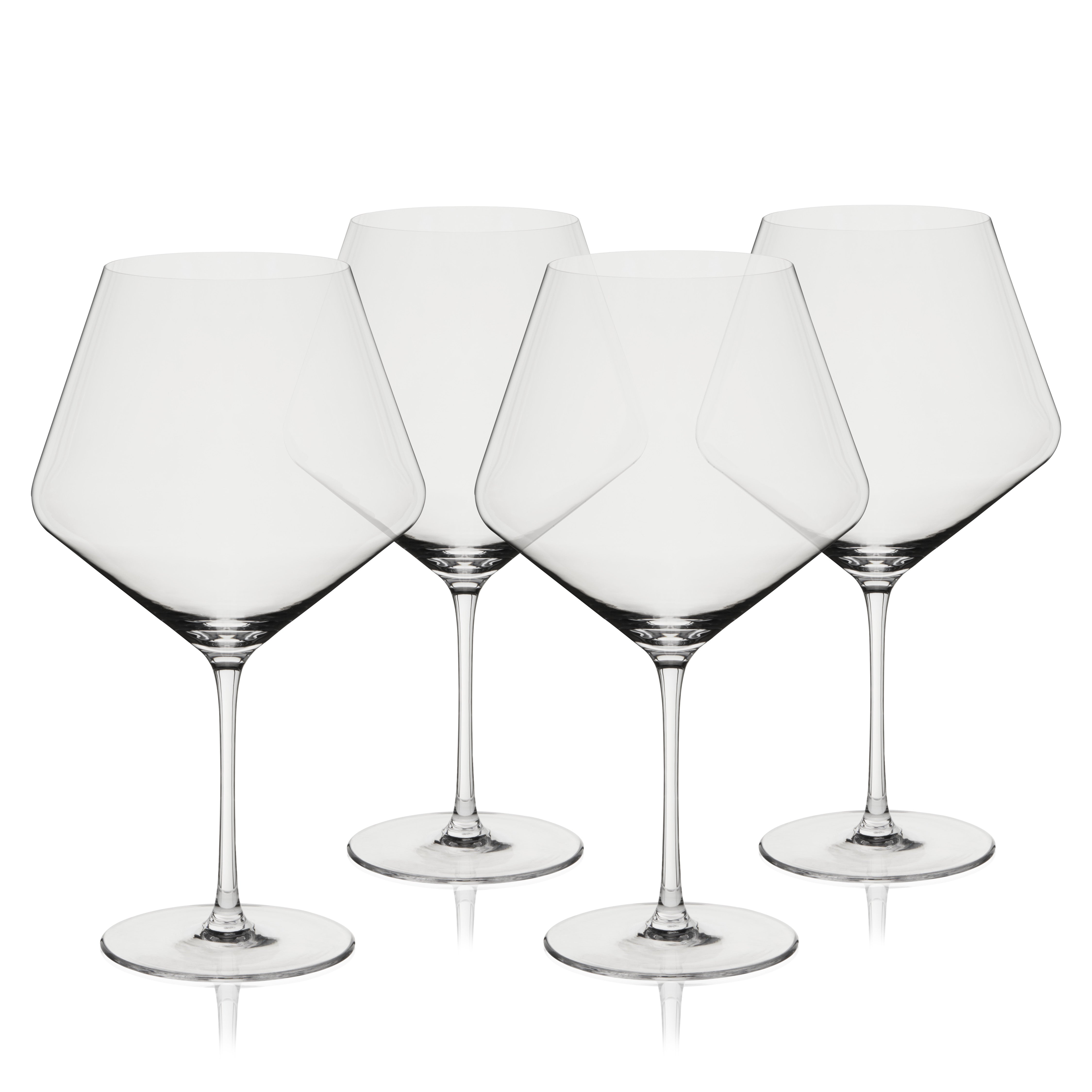 Premium Liminal Burgundy Wine Glasses Set of 4 - Elegant Stemware for Red Wine, Dinner Parties & Home Entertaining - Dishwasher Safe Crystal Glassware for Gifts & Special Occasions
