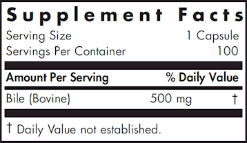 Ox Bile 500mg 100 Capsules - Supports Digestion & Liver Health - Perfect for Keto & Paleo Diets