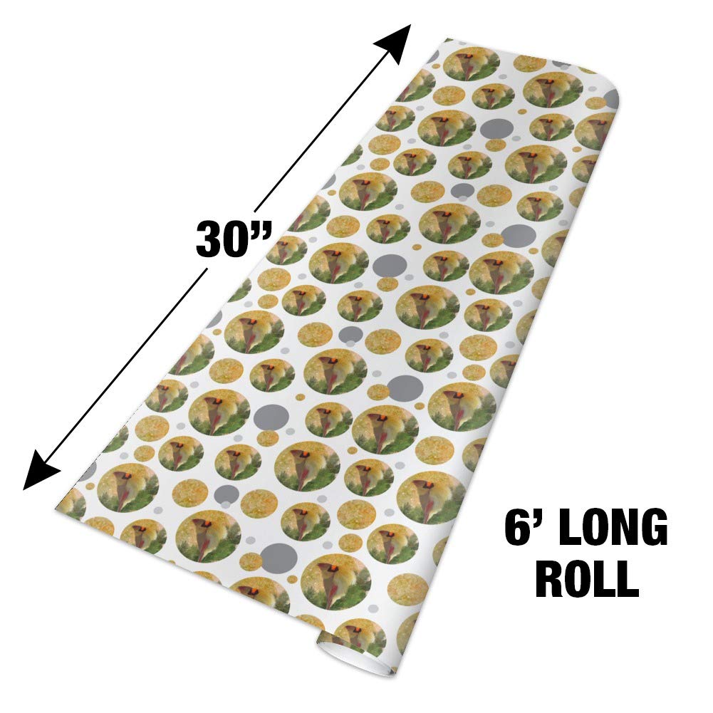 Christmas Holiday Cardinal Bird Gift Wrap Wrapping Paper Roll - Festive Holiday Wrapping Paper for Christmas Gifts, Presents, and Decorations - Perfect for Holiday Parties, Gift Exchanges, and Home Decor