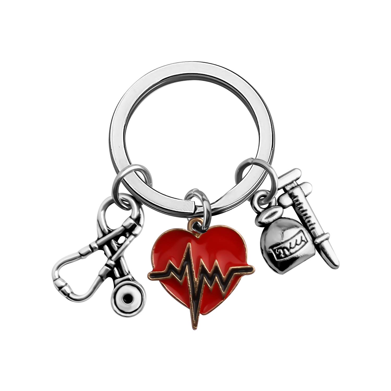 Nurse Graduation Gift - Heartbeat Charm Keychain for Nurses, Medical Professionals | Perfect for Nurse Appreciation, Graduation, or Daily Use