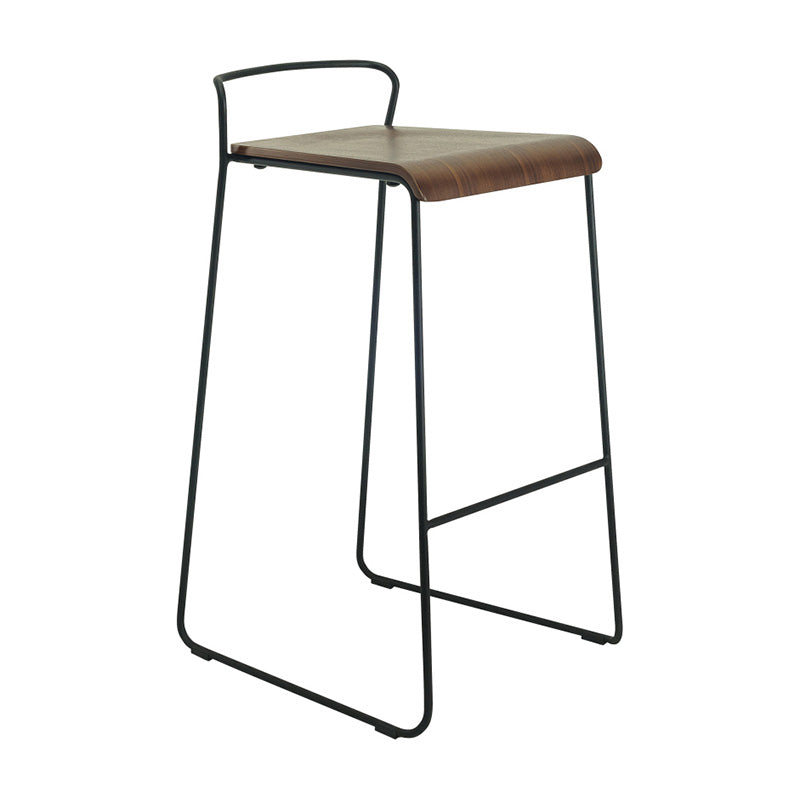 CAMILA Bar Stool - Solid Walnut Wood Counter Height Stool with Backrest - Modern Kitchen Island & Breakfast Nook Seating for Home & Cafe