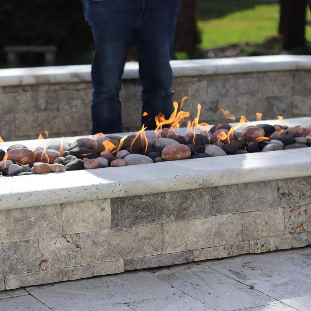 Premium HPC Linear Trough Gas Fire Pit Insert with Match Lit Ignition - Outdoor Patio Heating Solution for Backyard, Garden & Poolside Gatherings