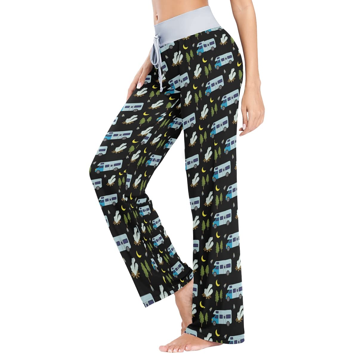 Women's Loose Casual Comfy Pajama Pants with Drawstring - Wide Leg Palazzo Lounge Pants for Sleep, Yoga & Home Relaxation