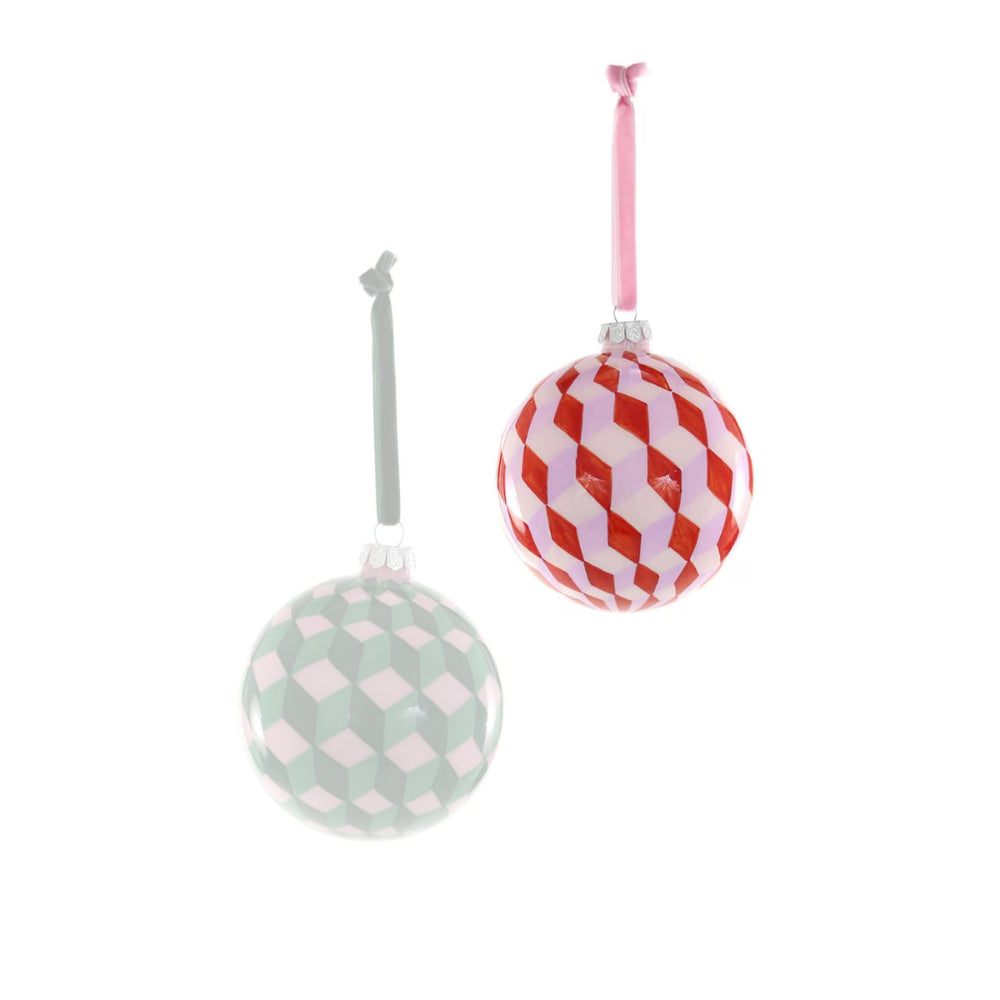 Cody Foster & Co Tumbling Block Bauble Ornament - Handcrafted Christmas Tree Decor, Holiday Home Decoration for Festive Season & Winter Celebrations