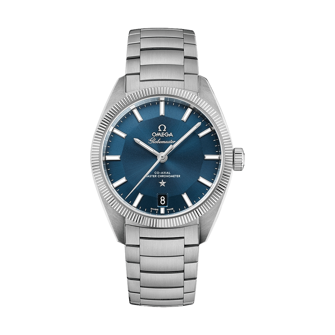Omega Constellation Globemaster Co-Axial Master Chronometer 39mm Blue Dial Men's Watch on Stainless Steel Bracelet - Luxury Dress Watch for Business & Formal Occasions