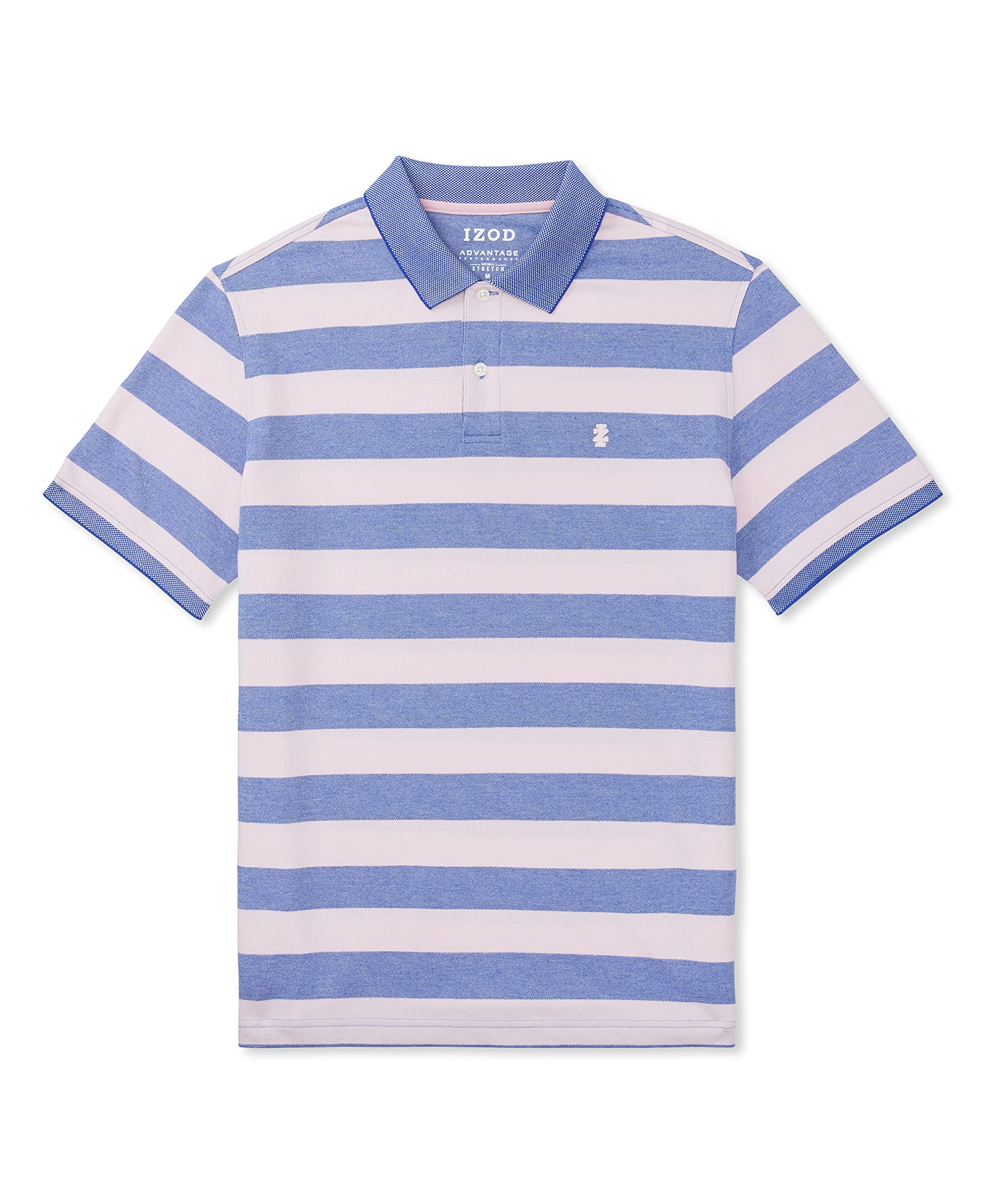 IZOD Men's Big & Tall Short-Sleeve Polo Shirt - Classic Feeder Stripe Design, Comfortable Cotton Blend for Casual Wear - Perfect for Golf, Office & Summer Outings