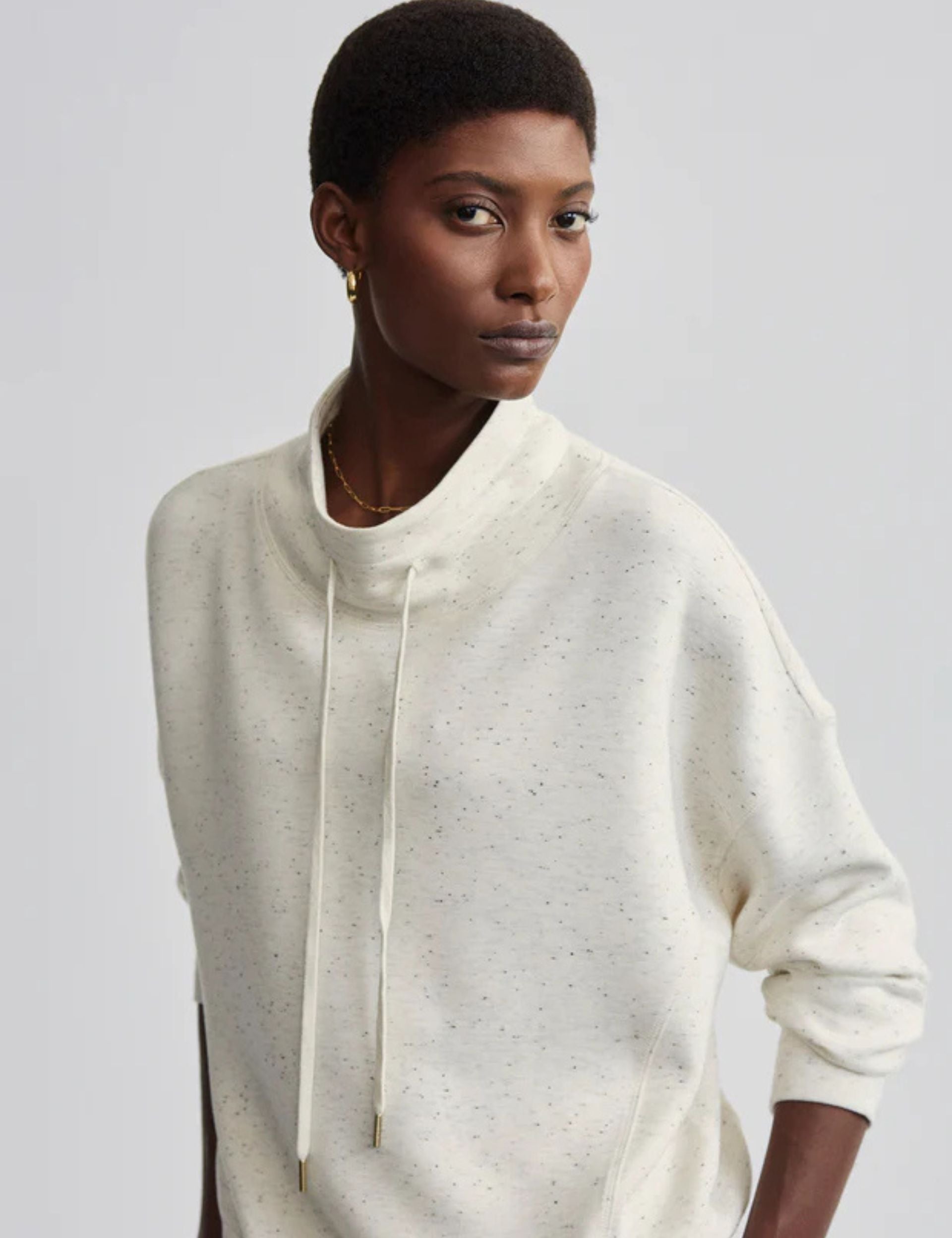 Oakdale Sweatshirt - Ivory Marl Fleck Pullover for Men & Women | Cozy Casual Wear for Fall & Winter | Perfect for Lounging, Travel & Outdoor Activities