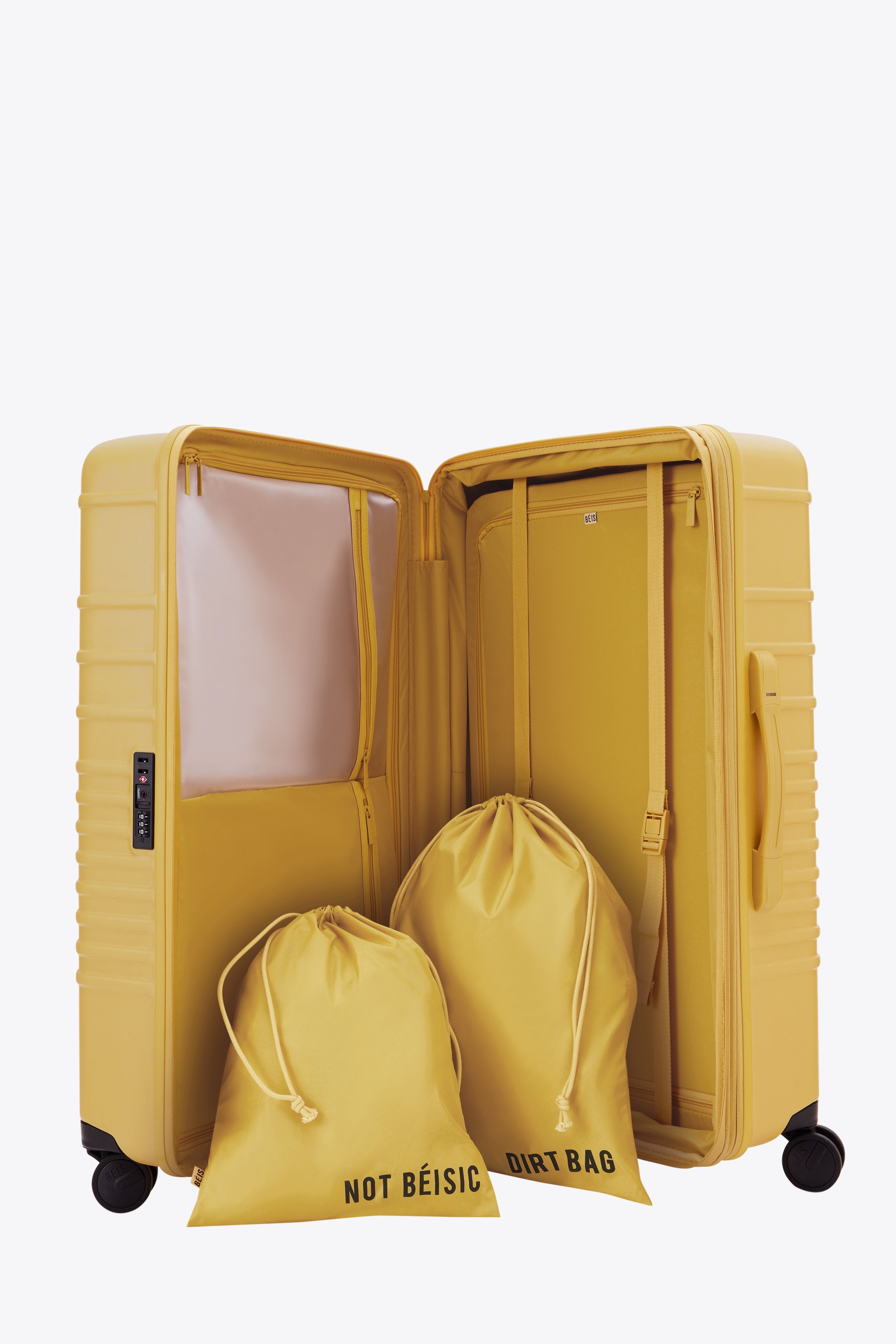 Large Honey Check-In Roller Luggage - Spacious & Durable Suitcase for Travel, Business Trips & Vacations | Perfect for Airlines & Long Journeys