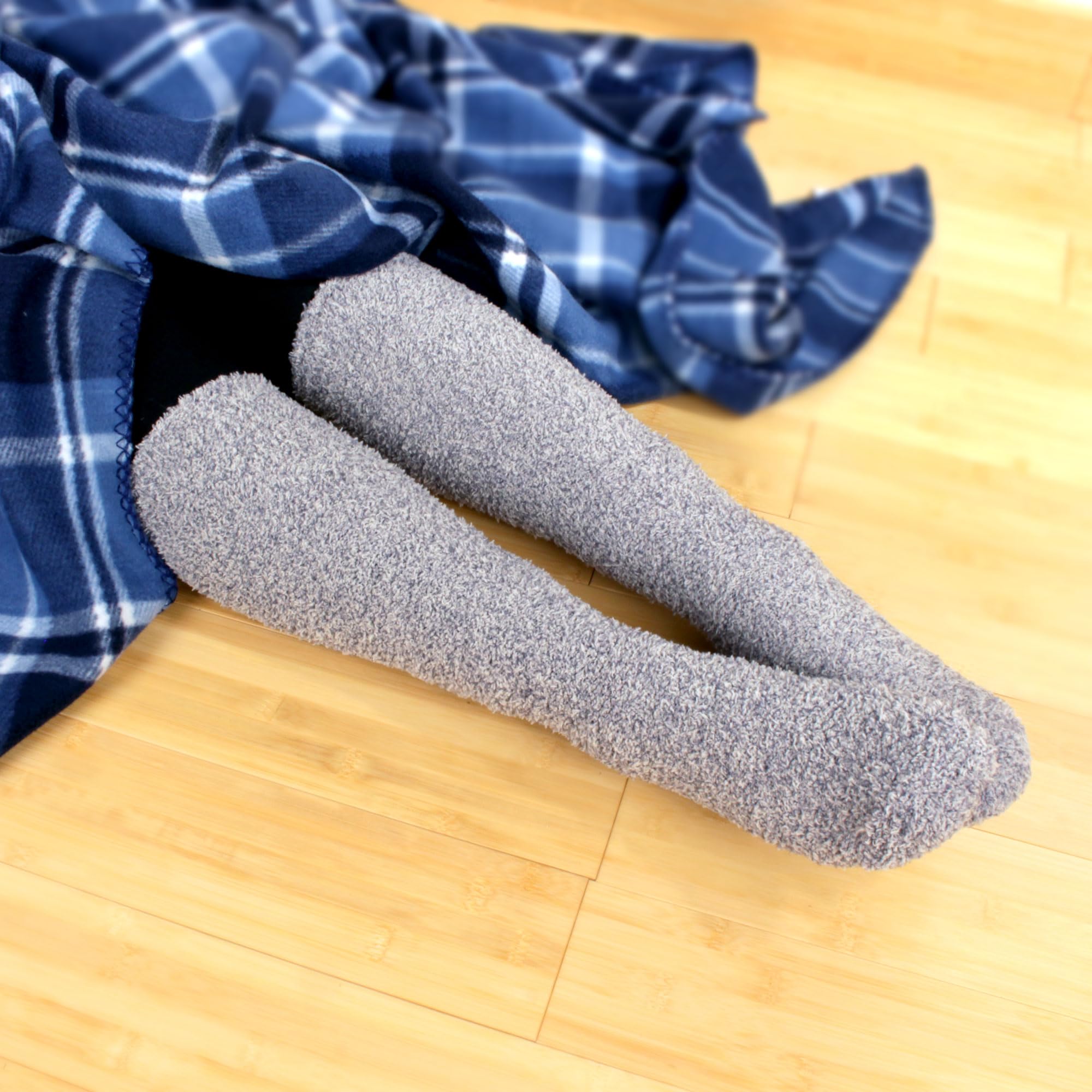 Women's Fuzzy Feather Soft Cozy Knee High Socks - Warm Winter Socks for Women, Ultra Soft Plush Knit Socks - Perfect for Cold Weather, Lounge, Home & Gift Giving