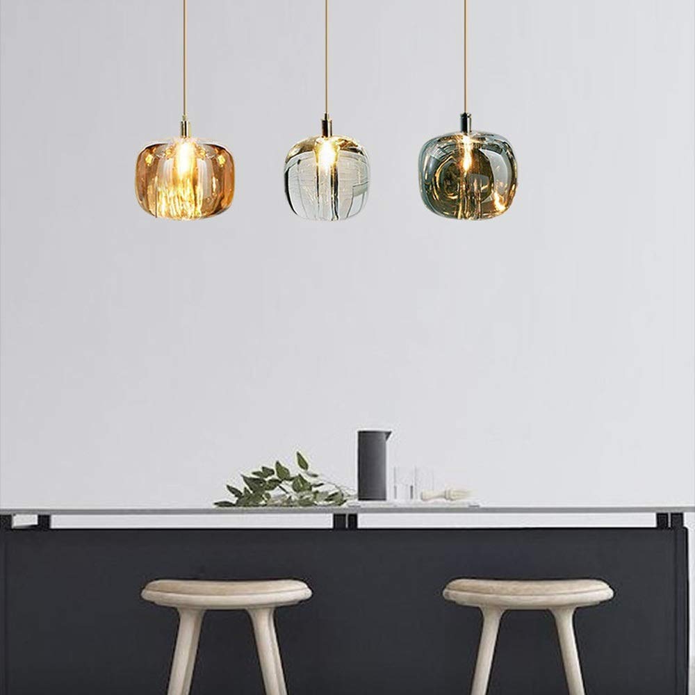 Modern Crystal Pendant Light - Geometric Metal Hanging Lamp with Nordic Style, Stainless Steel Ceiling Fixture for Dining Room, Bedroom, Bedside, Cafe & Bar | Elegant Lighting for Home Decor and Commercial Spaces
