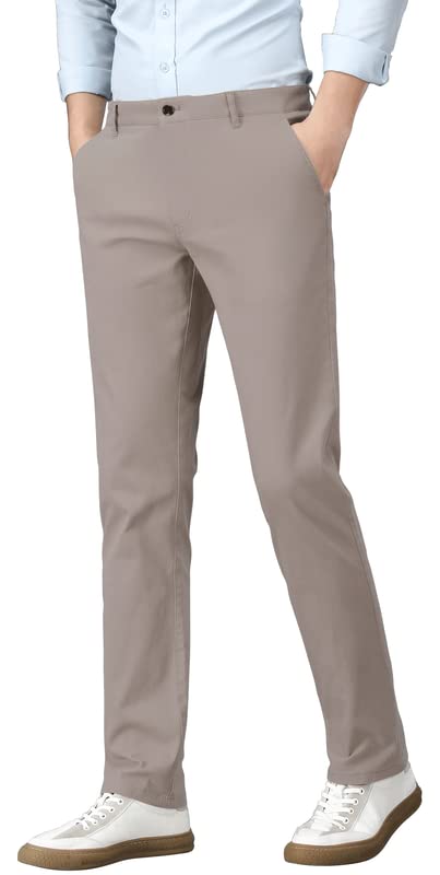 Men's Slim Fit Khaki Chino Pants - Stretch Tapered Casual Pants for Work & Everyday Wear | Comfortable Office & Weekend Outfit