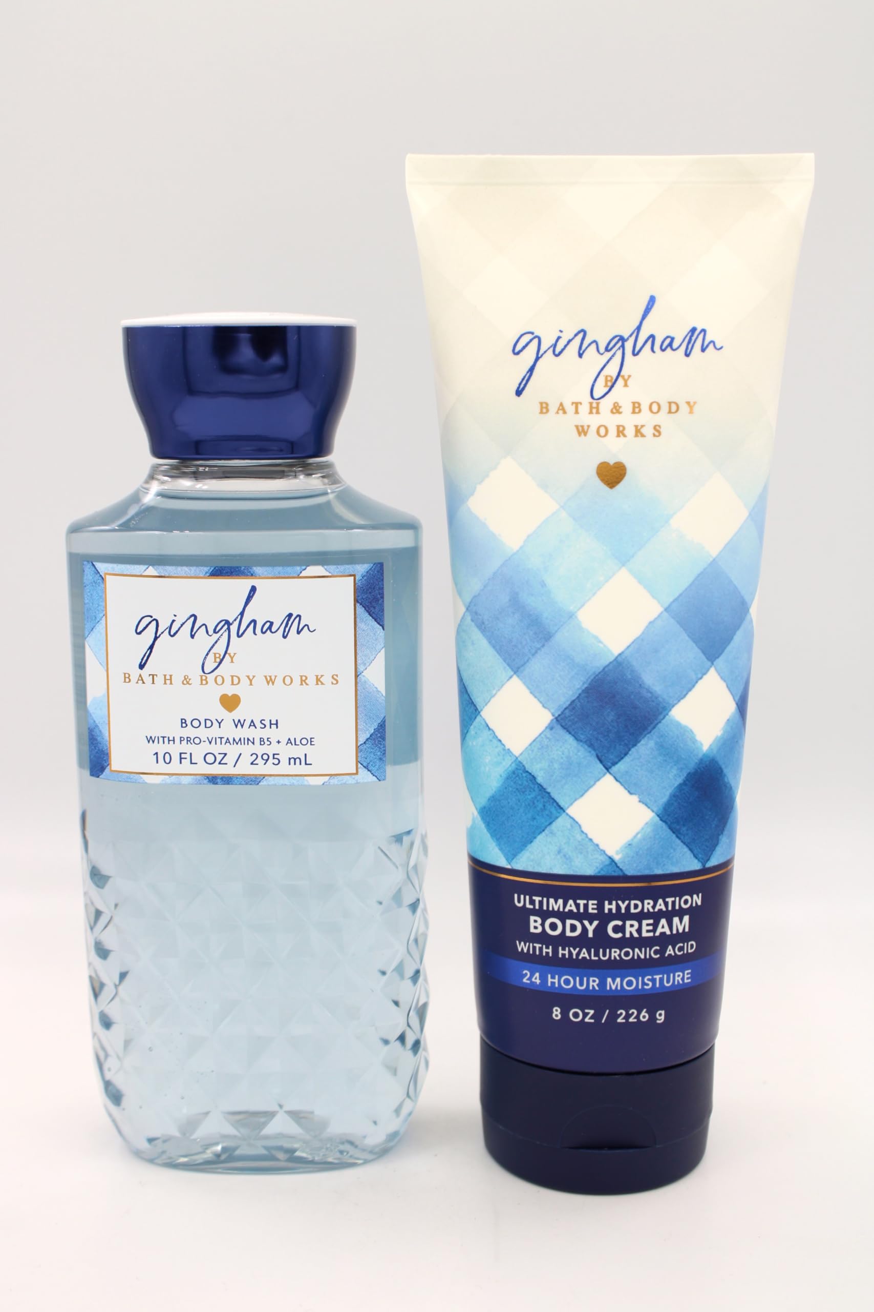 Gingham Bath & Body Set - Shower Gel & Body Cream Bundle | Fresh & Moisturizing for Daily Skincare Routine