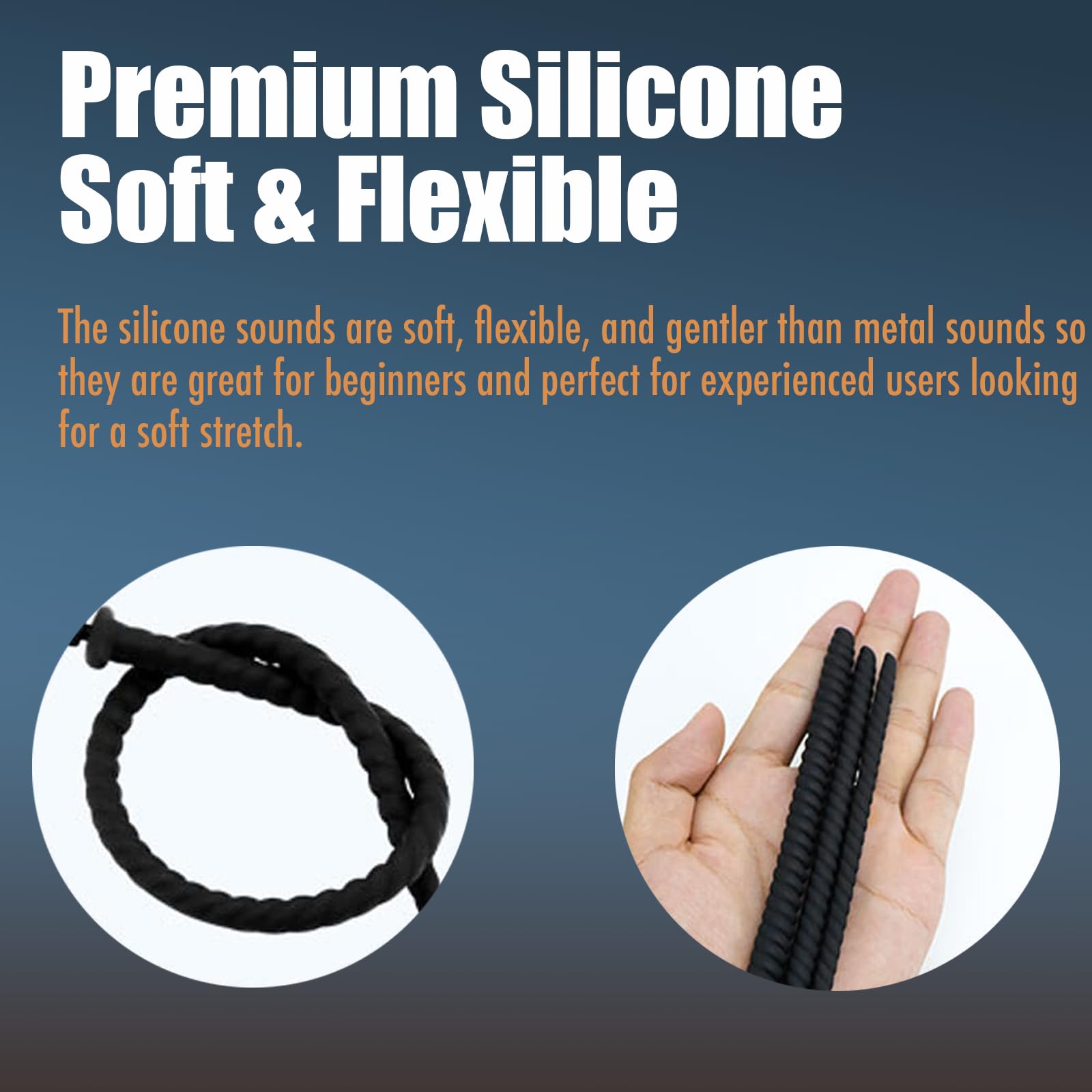 Premium Silicone Hollow Urethral Sound Trainer Set - 3pc Male Enhancement Dilator Kit for Penis Plug & Catheter Play | Medical-Grade Urethral Penetration Toys for Chastity, Sounding & Estim Play | Safe Sex Products for BDSM & Adult Exploration