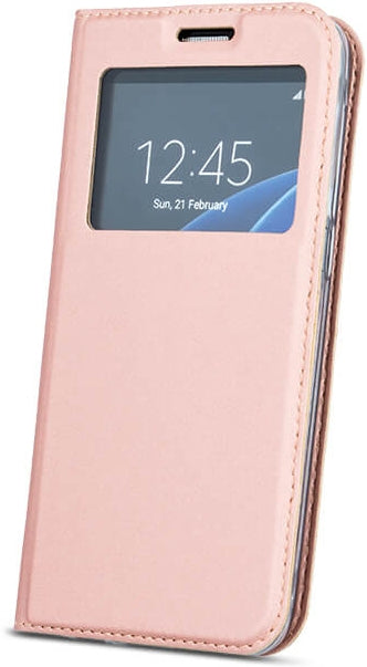 Apple iPhone 8 Clear View Wallet Case with Card Holder - Rose Gold/Pink - Slim Protective Cover for Everyday Use, Commuting & Travel