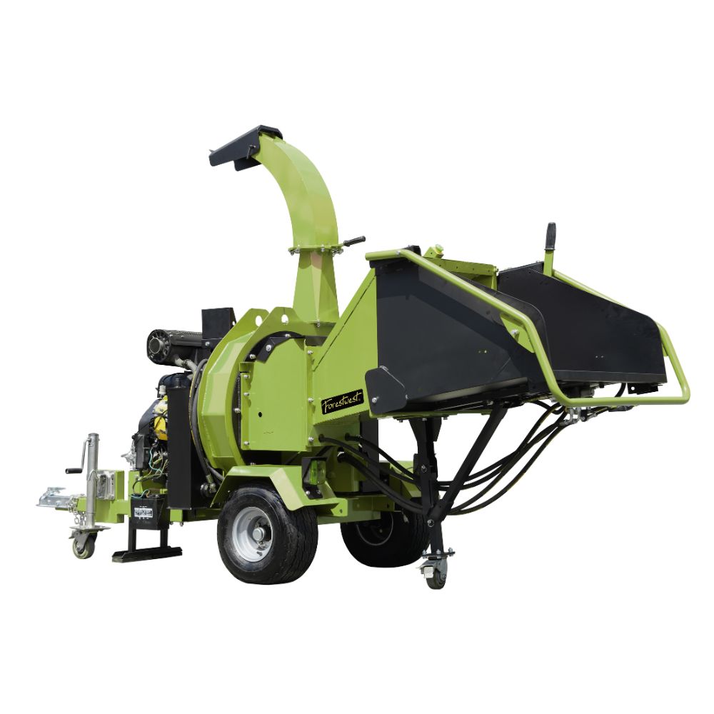 Forestwest 200mm Wood Chipper with Hydraulic Feed - Road Towable BM11063 - Heavy Duty Wood Shredder for Landscaping, Yard Waste & Forestry Use