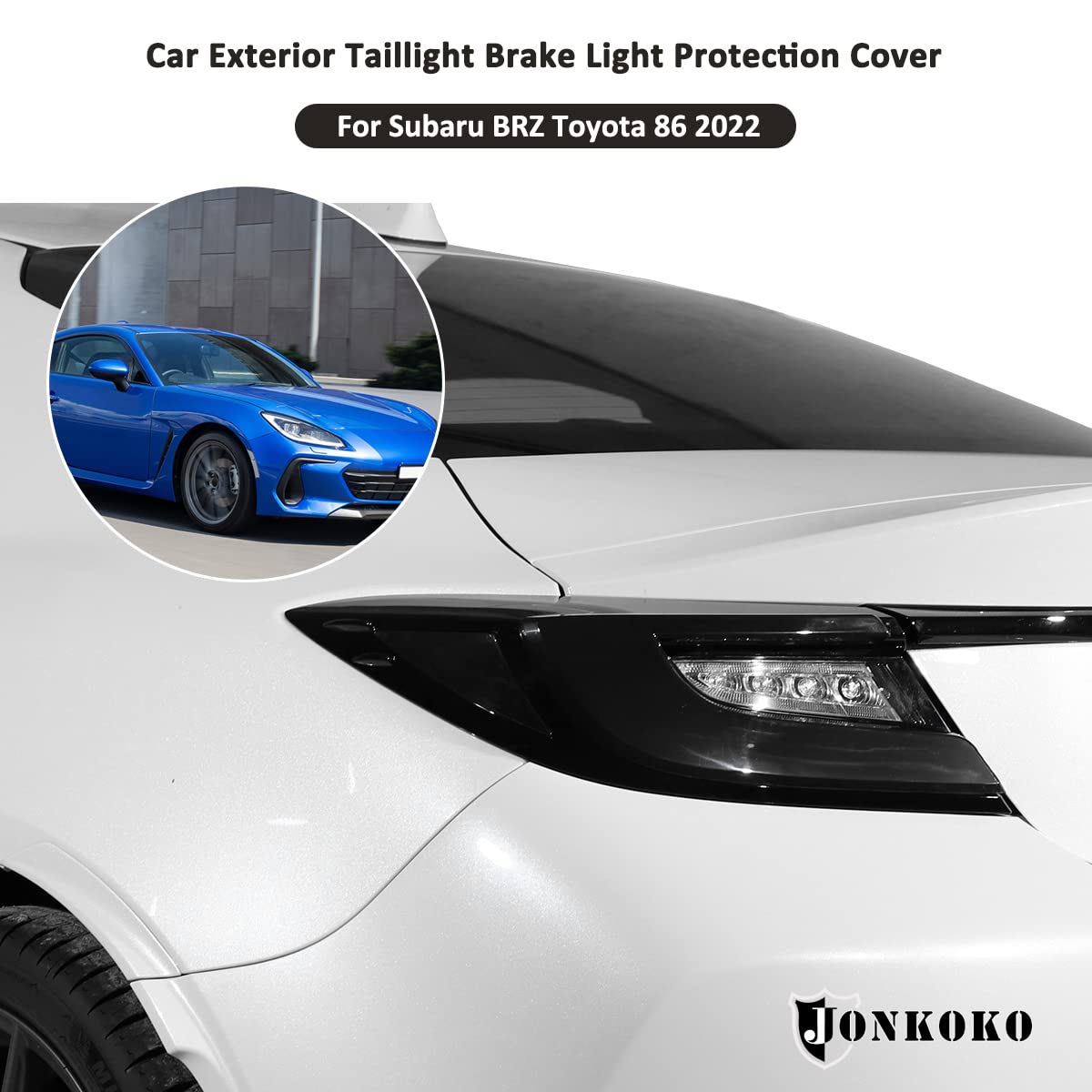 ABS Black Car Exterior Taillight Brake Light Protection Cover Set (4pcs) - Compatible with Subaru BRZ & Toyota 86 2022 Models | Durable Anti-Scratch Accessory for Enhanced Vehicle Protection & Style
