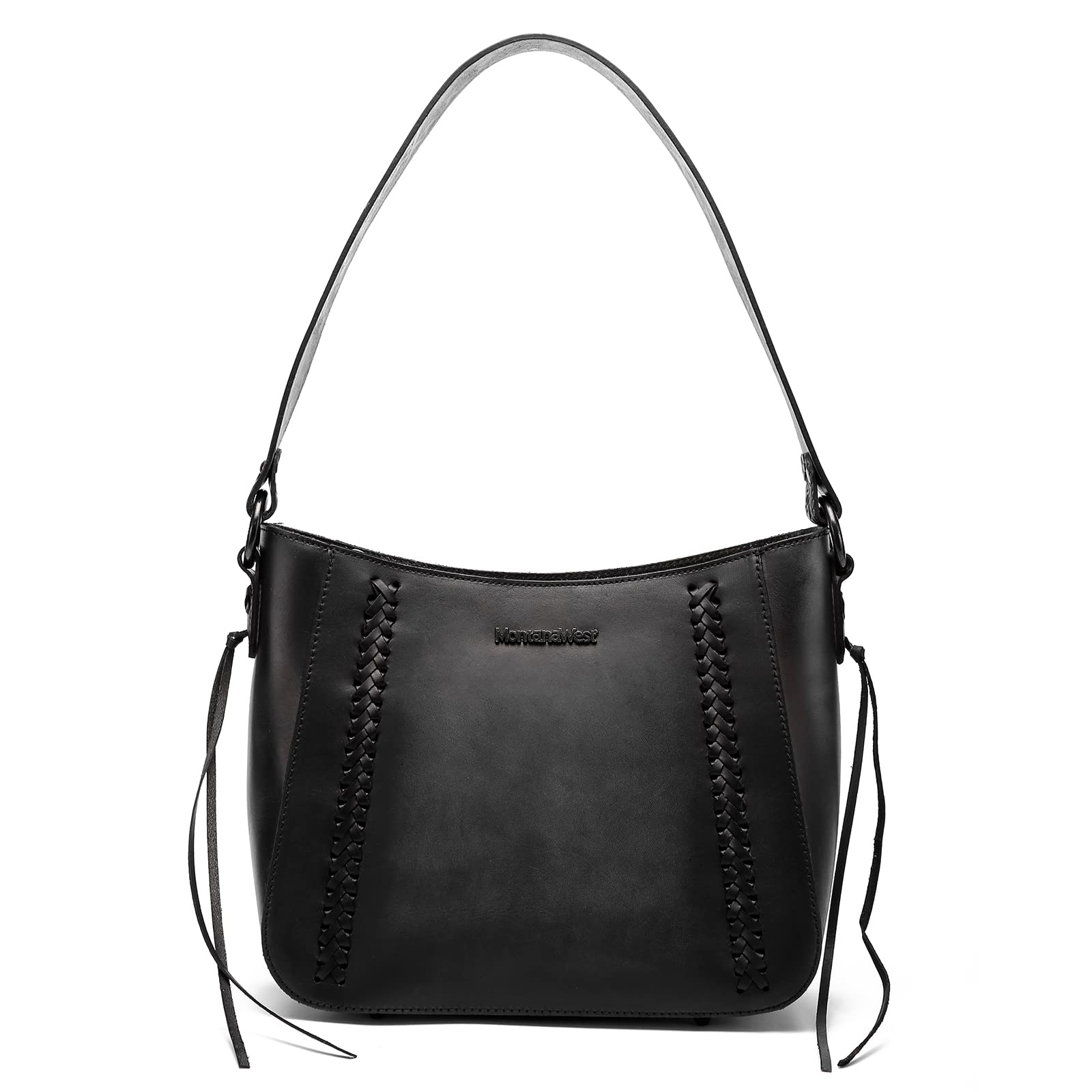 Montana West Genuine Leather Concealed Carry Purse for Women - Stylish Hobo Bag with Tooling Handle & Tassels - Perfect for Everyday Use, Travel & Concealed Carry (CCW)