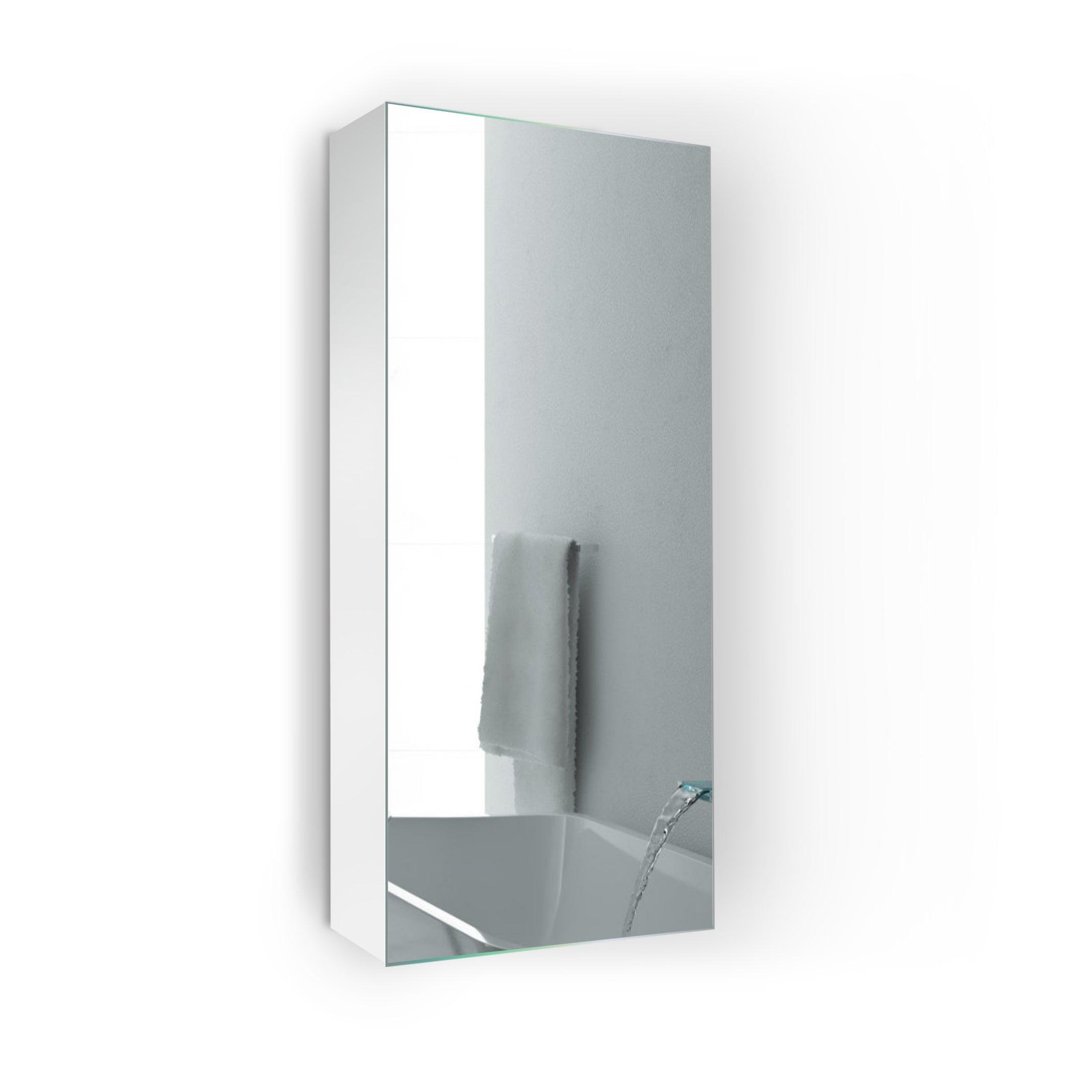 Krugg Plaza 12x30 Inch Wall Mounted Medicine Cabinet - Bathroom Storage Mirror with Adjustable Shelves for Toiletries and Essentials