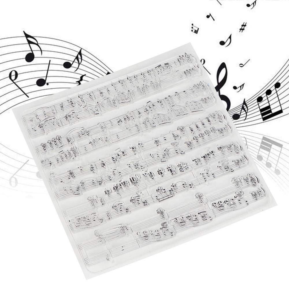 Transparent Rubber Stamp Set for DIY Scrapbooking & Card Making - Music Symbol Stamps, Embossing Templates, Photo Album Decor - Perfect for Journals, Bullet Diaries, and Craft Projects